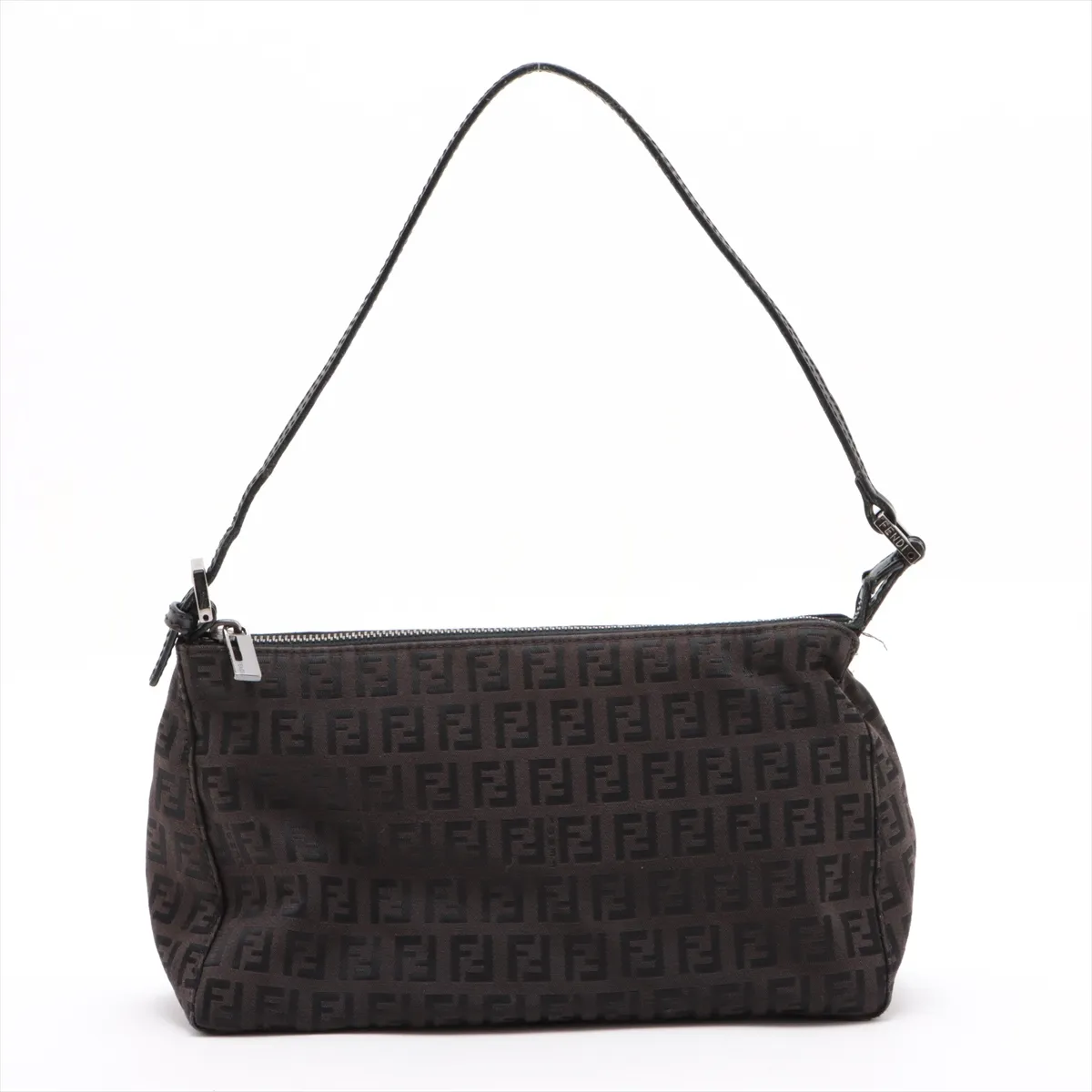 Zucchino Canvas x Leather Shoulder Bag Brown