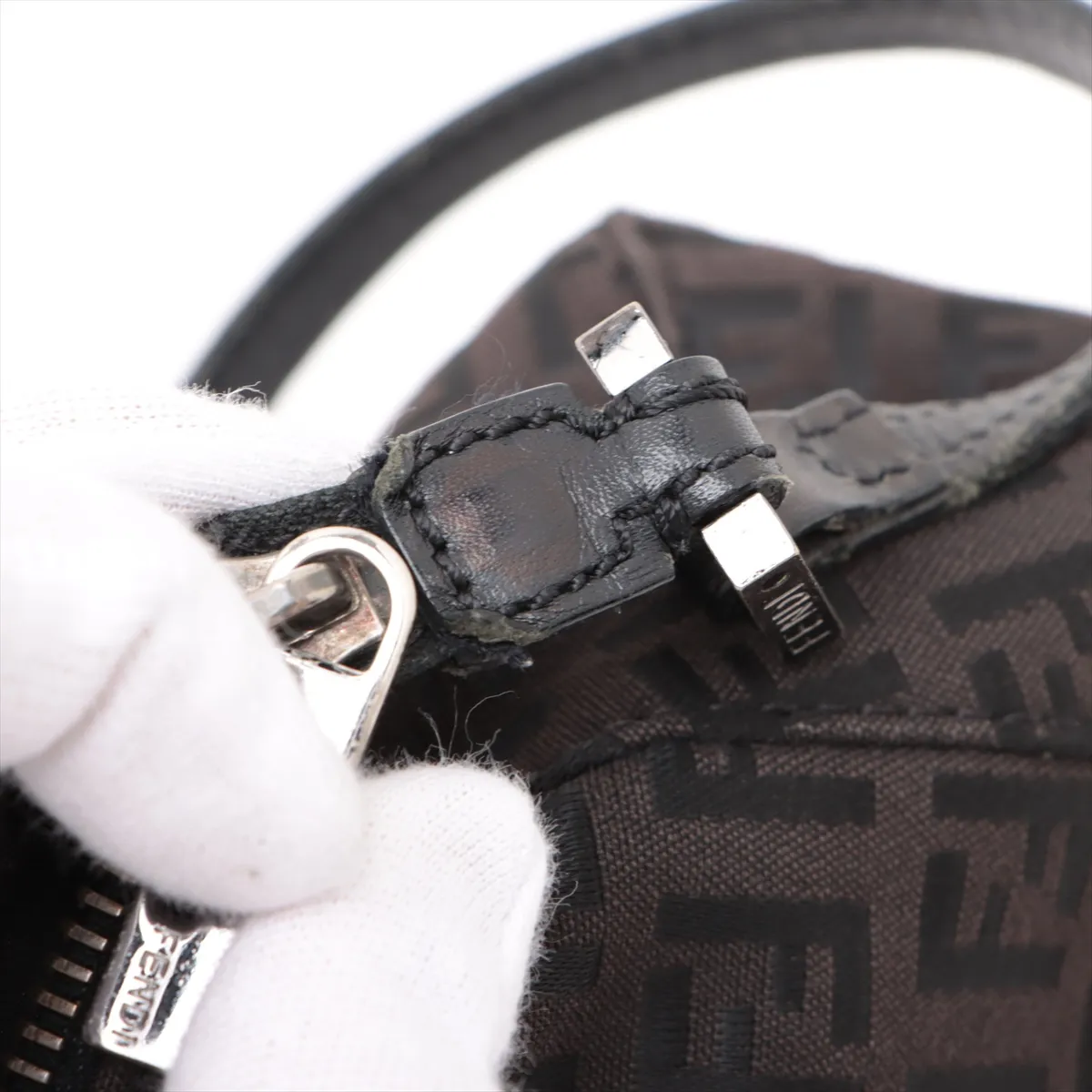 Zucchino Canvas x Leather Shoulder Bag Brown — view 13