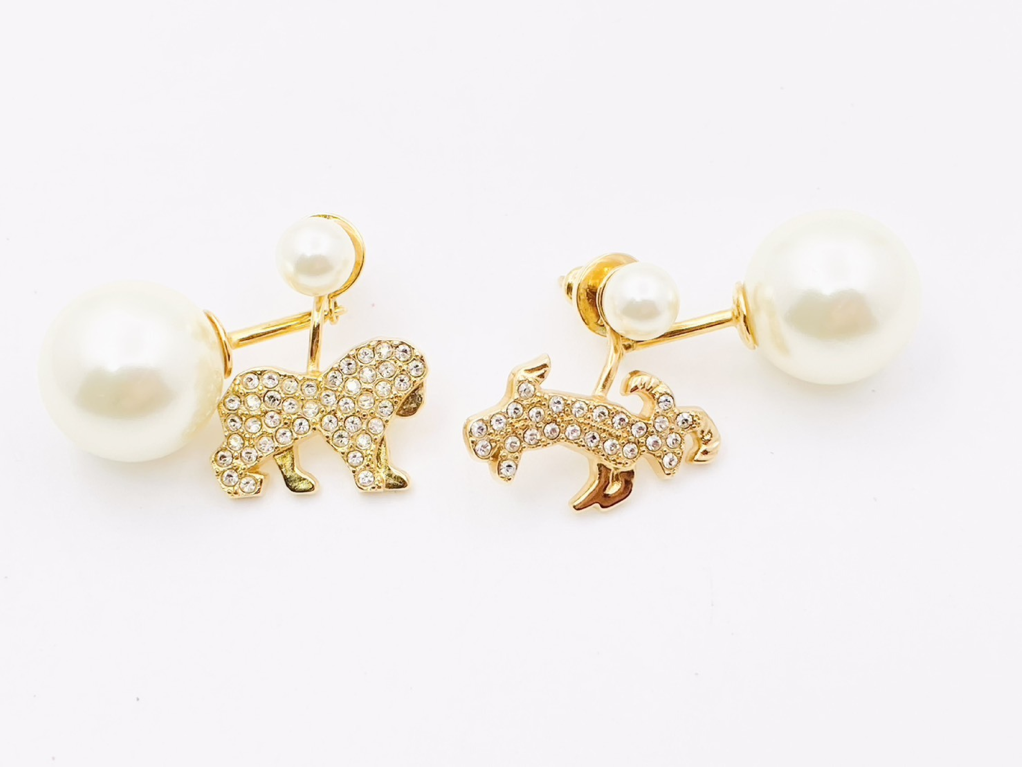 Tribales Pearl Tribal My ABC Zodiac Sign Aries & Animal Rhinestone Single Earring Swing Earring Asymmetrical Set of 2 Earrings — view 3