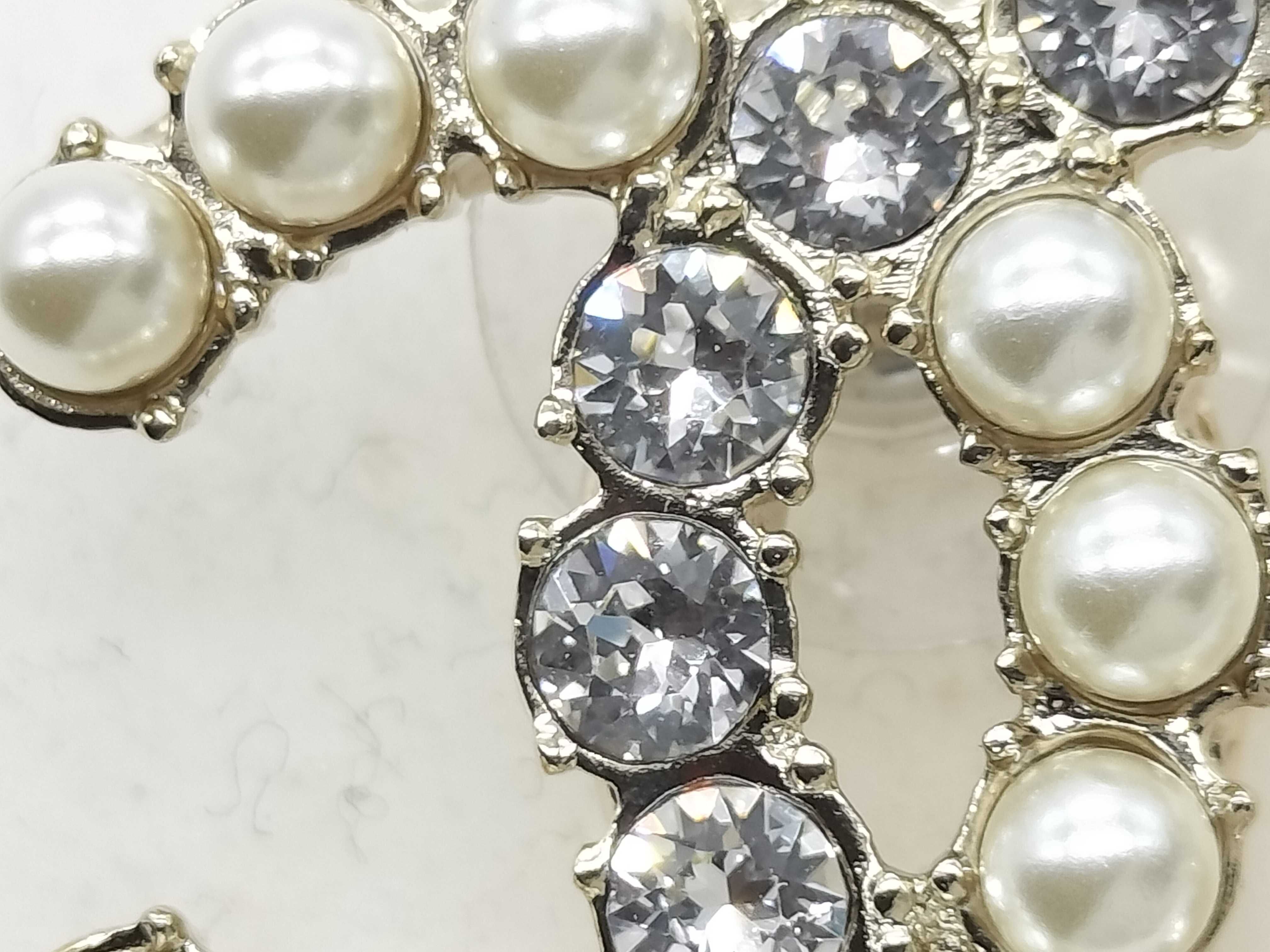 B20B Rhinestone and Faux Pearl Earring Set — view 2