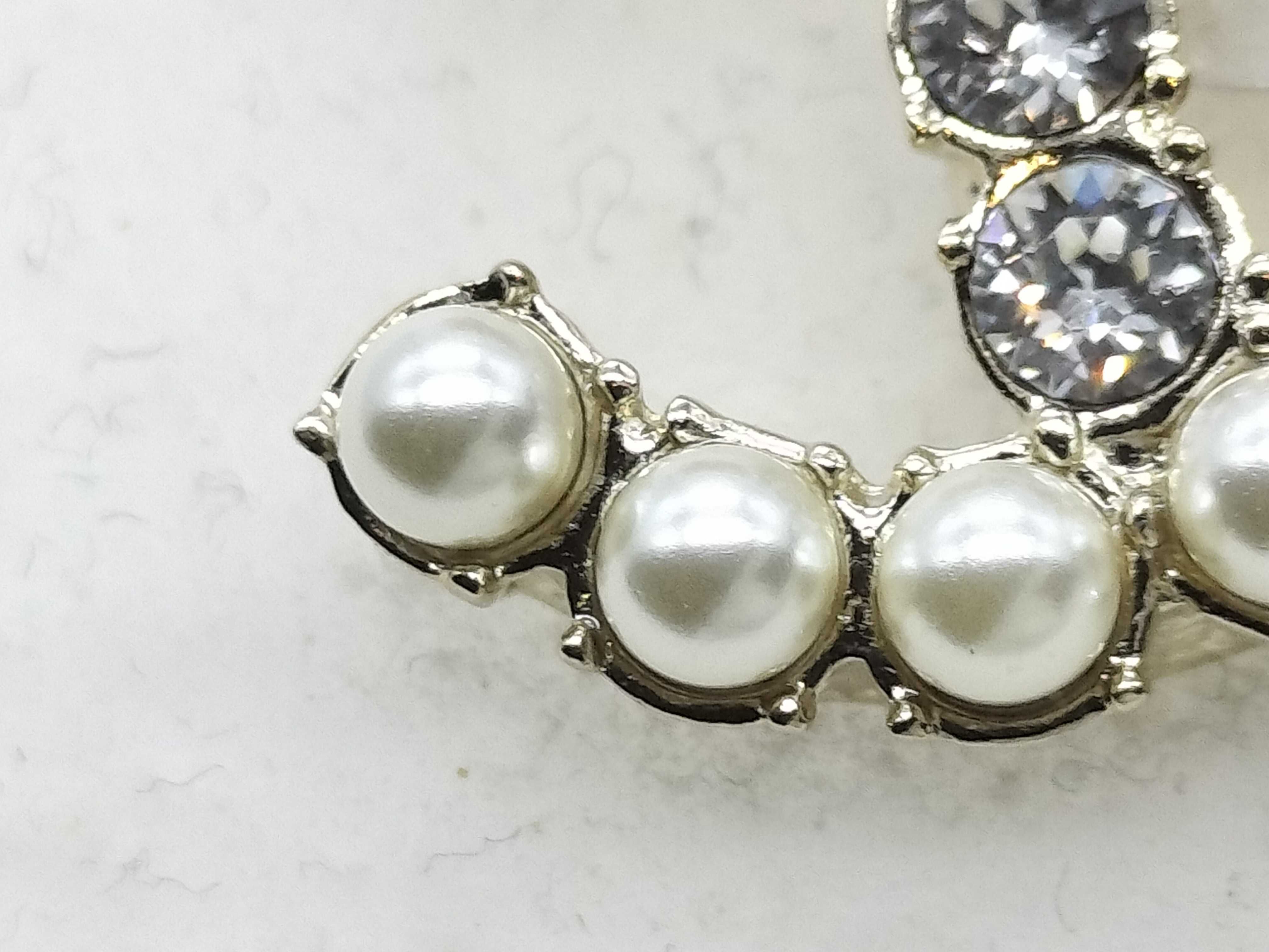 B20B Rhinestone and Faux Pearl Earring Set — view 3