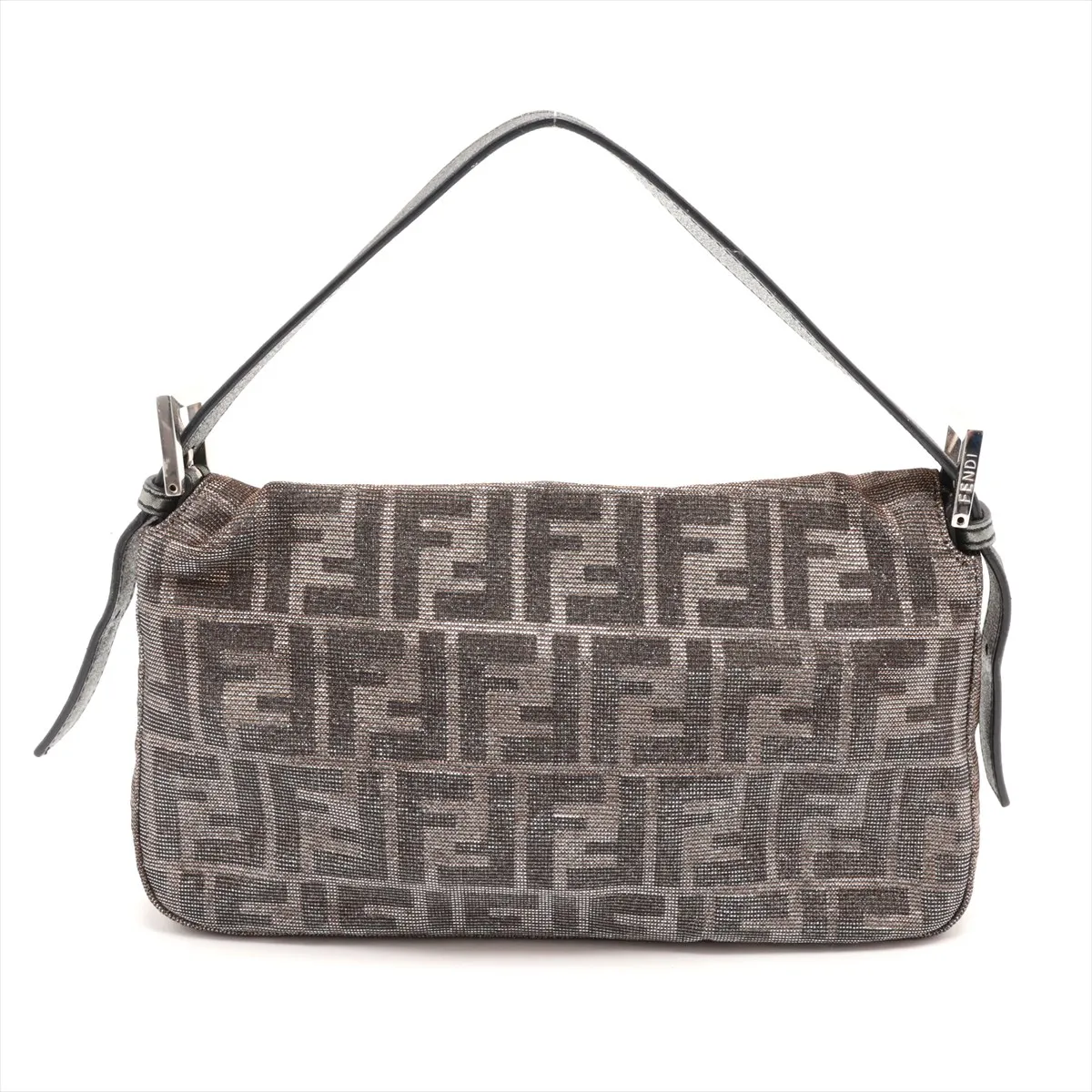 Zucca Mamma Bucket 8BR600 Leather Shoulder Bag, Silver x Gold, with Mirror — view 2