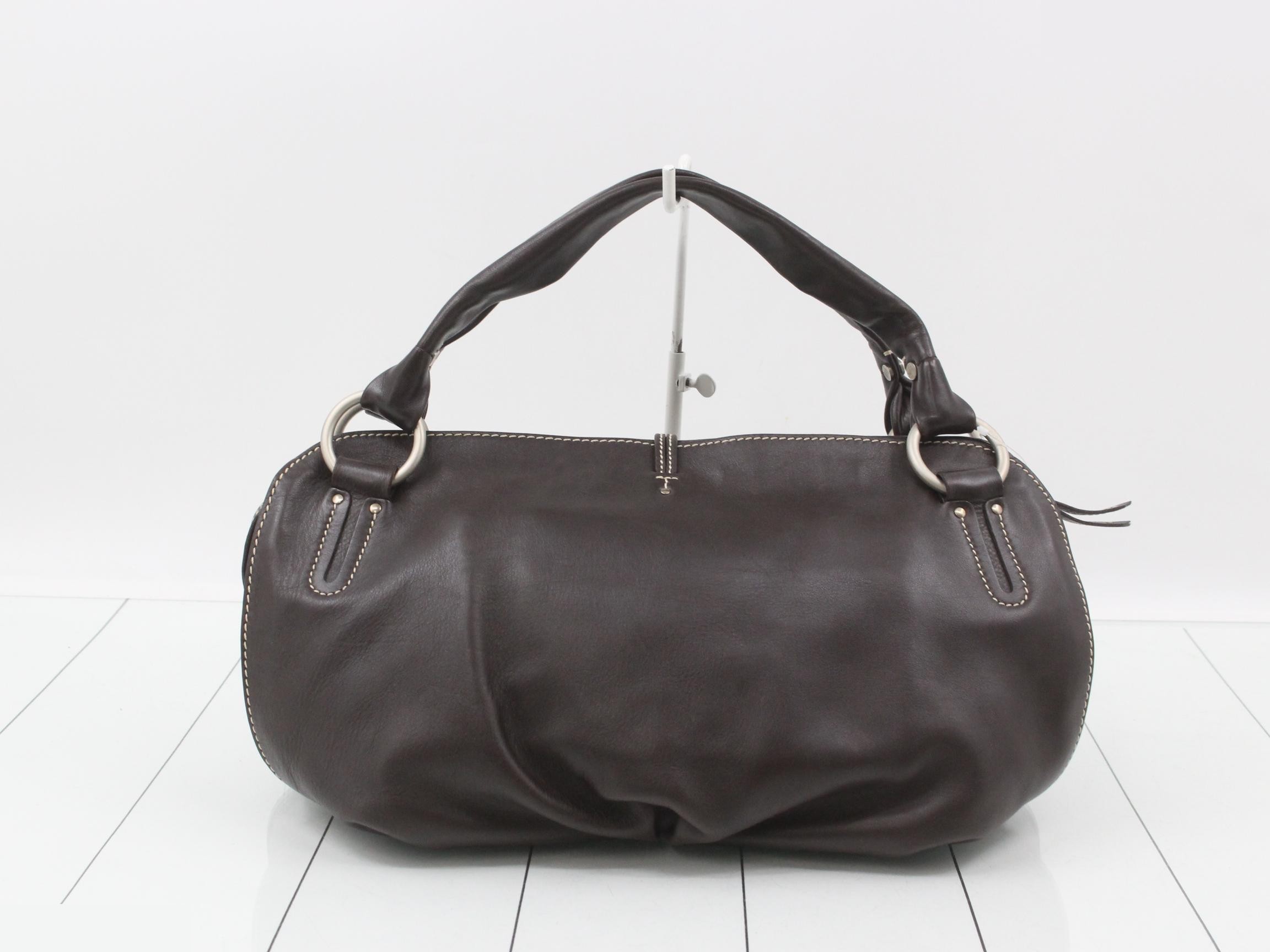 Handbag, leather, dark brown — view 2