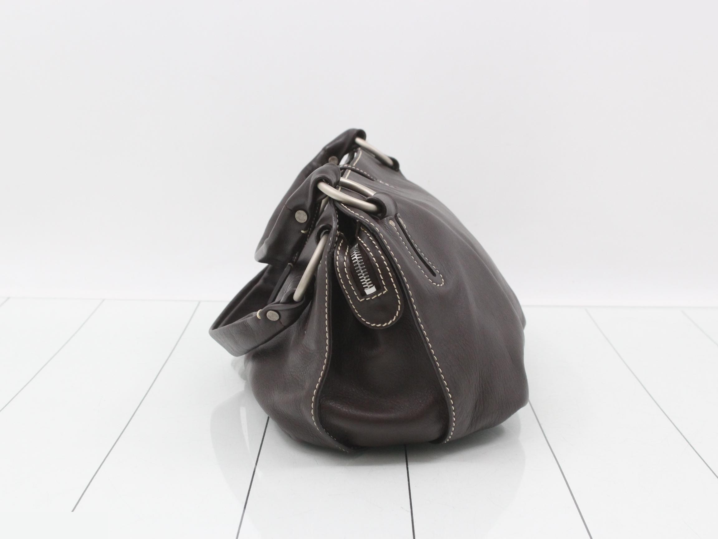 Handbag, leather, dark brown — view 3