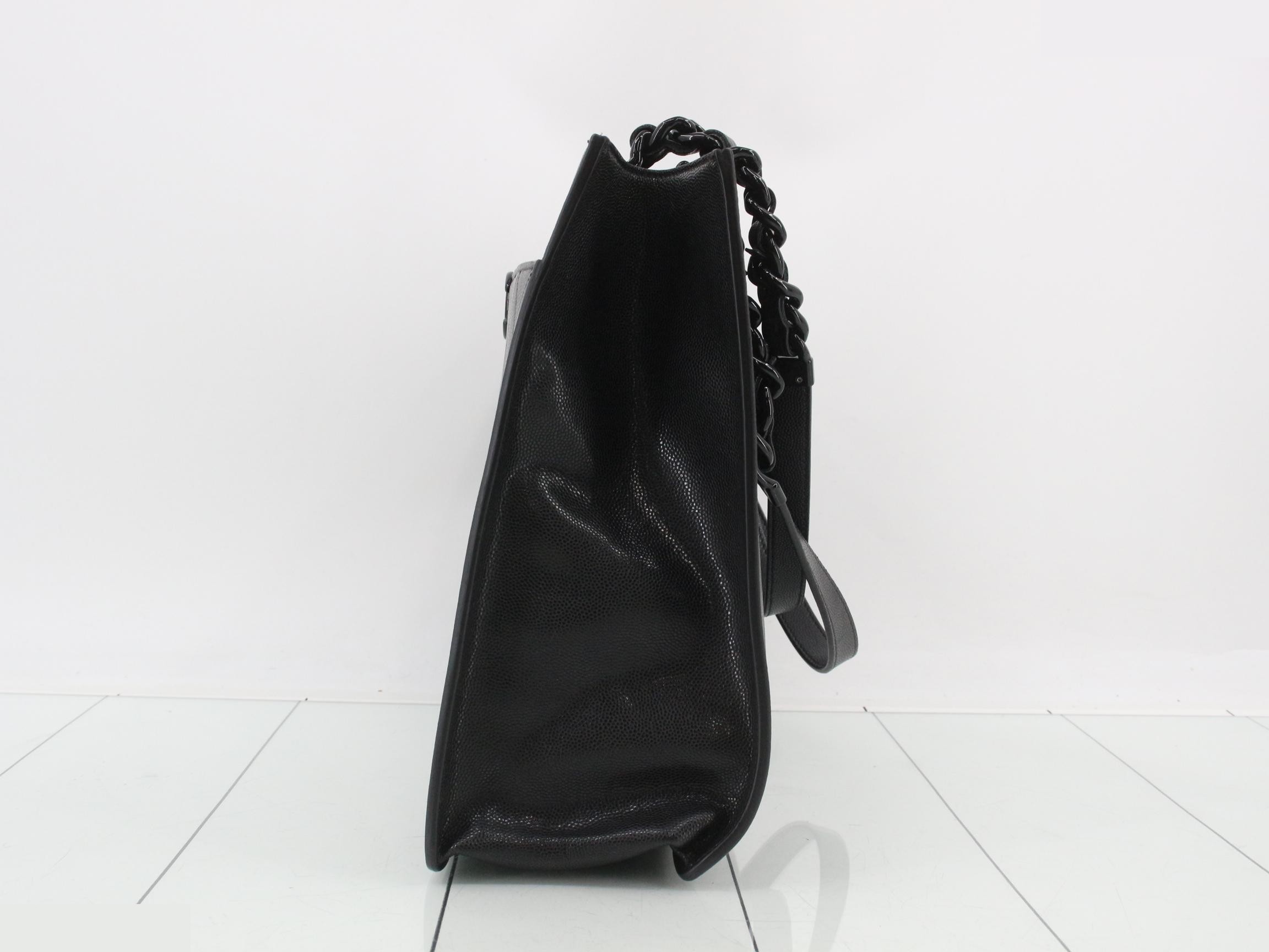 Caviar Skin Coco Mark Chain Tote Bag — view 3
