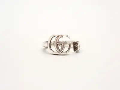 Marmont ring, Arabesque design, 925 sterling silver, 6.0g, stamped #13, actual size #12