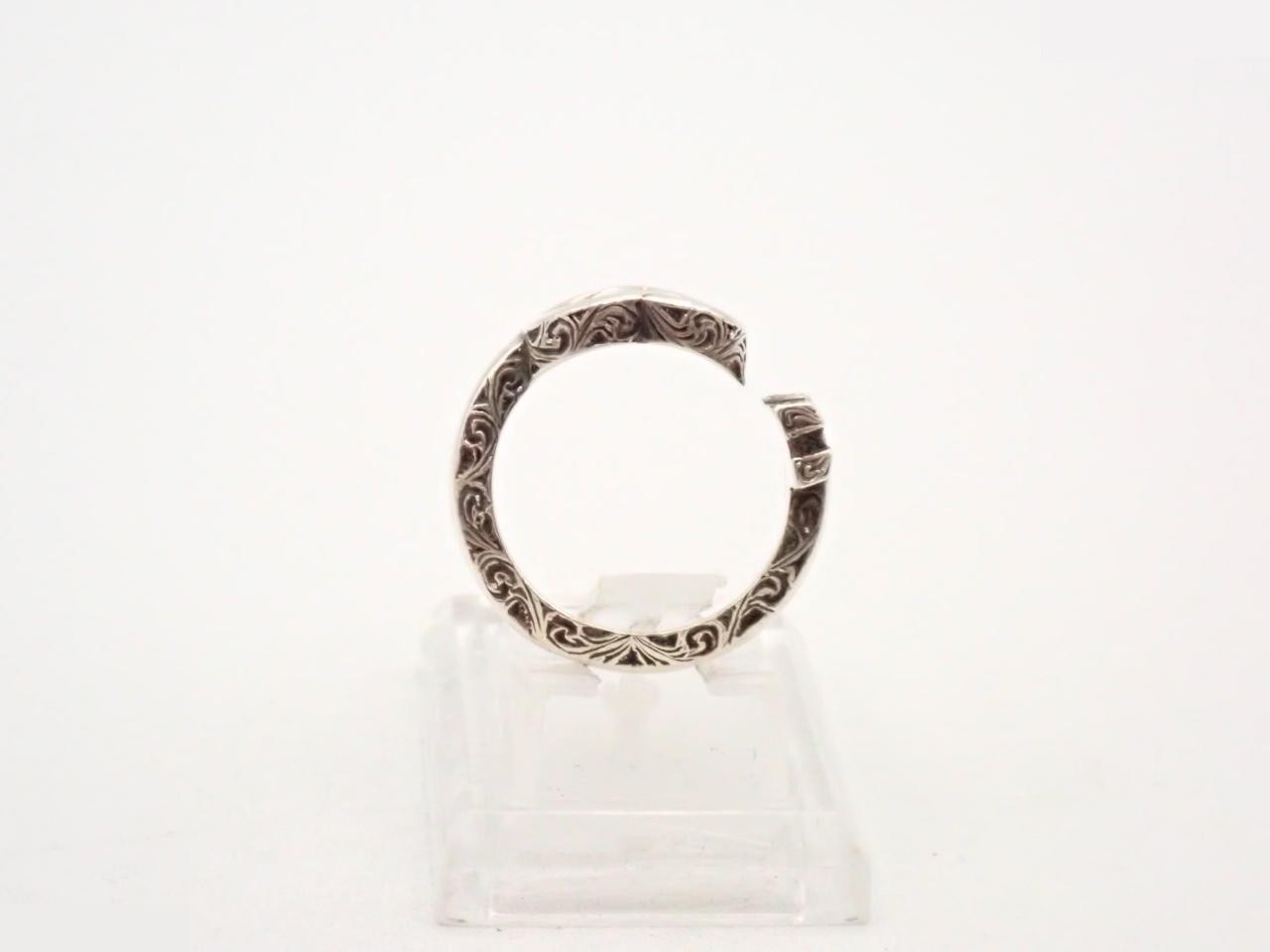 Marmont ring, Arabesque design, 925 sterling silver, 6.0g, stamped #13, actual size #12 — view 3