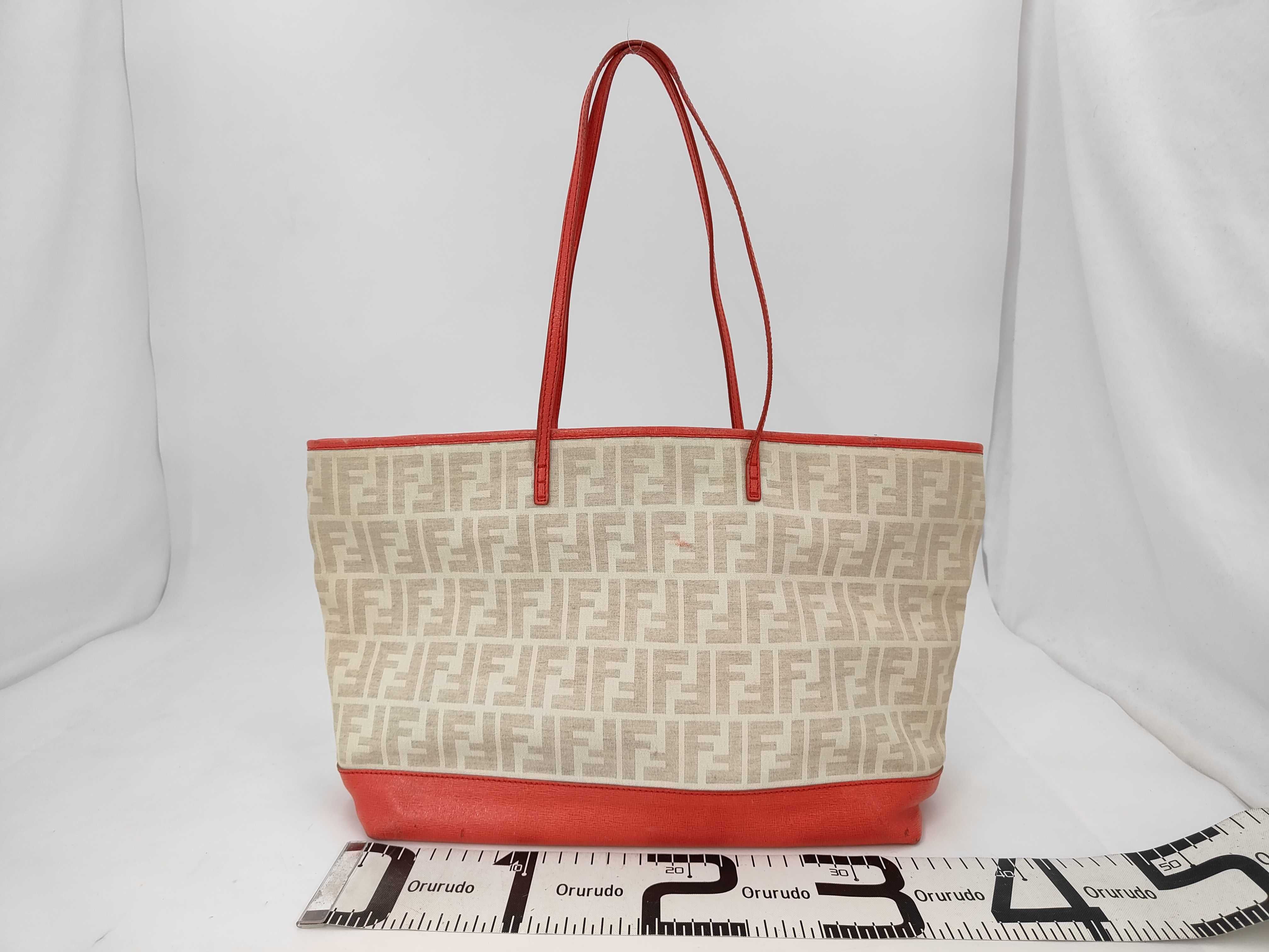 Zucca Tote Bag, Canvas, White x Red — view 2