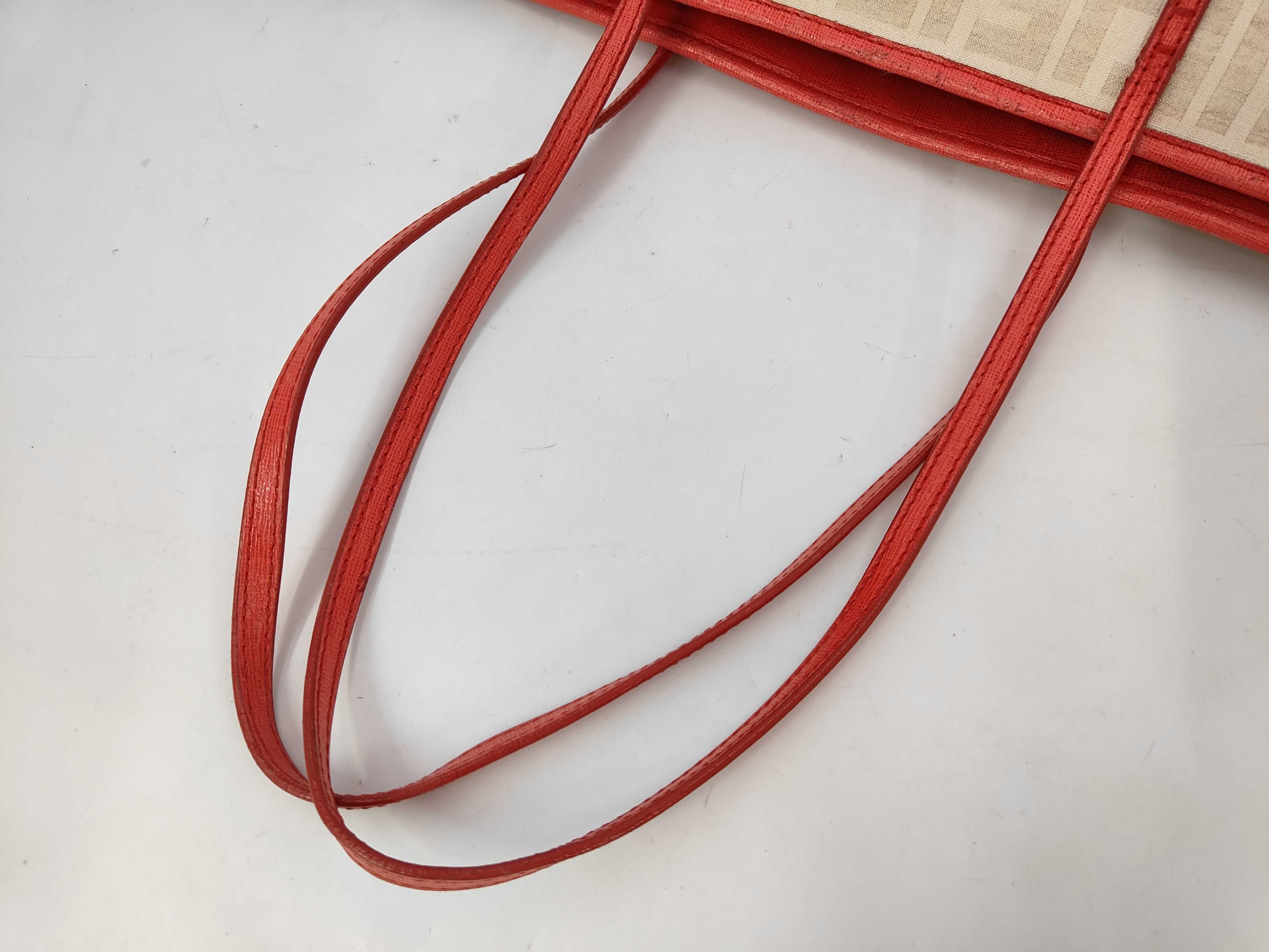 Zucca Tote Bag, Canvas, White x Red — view 6