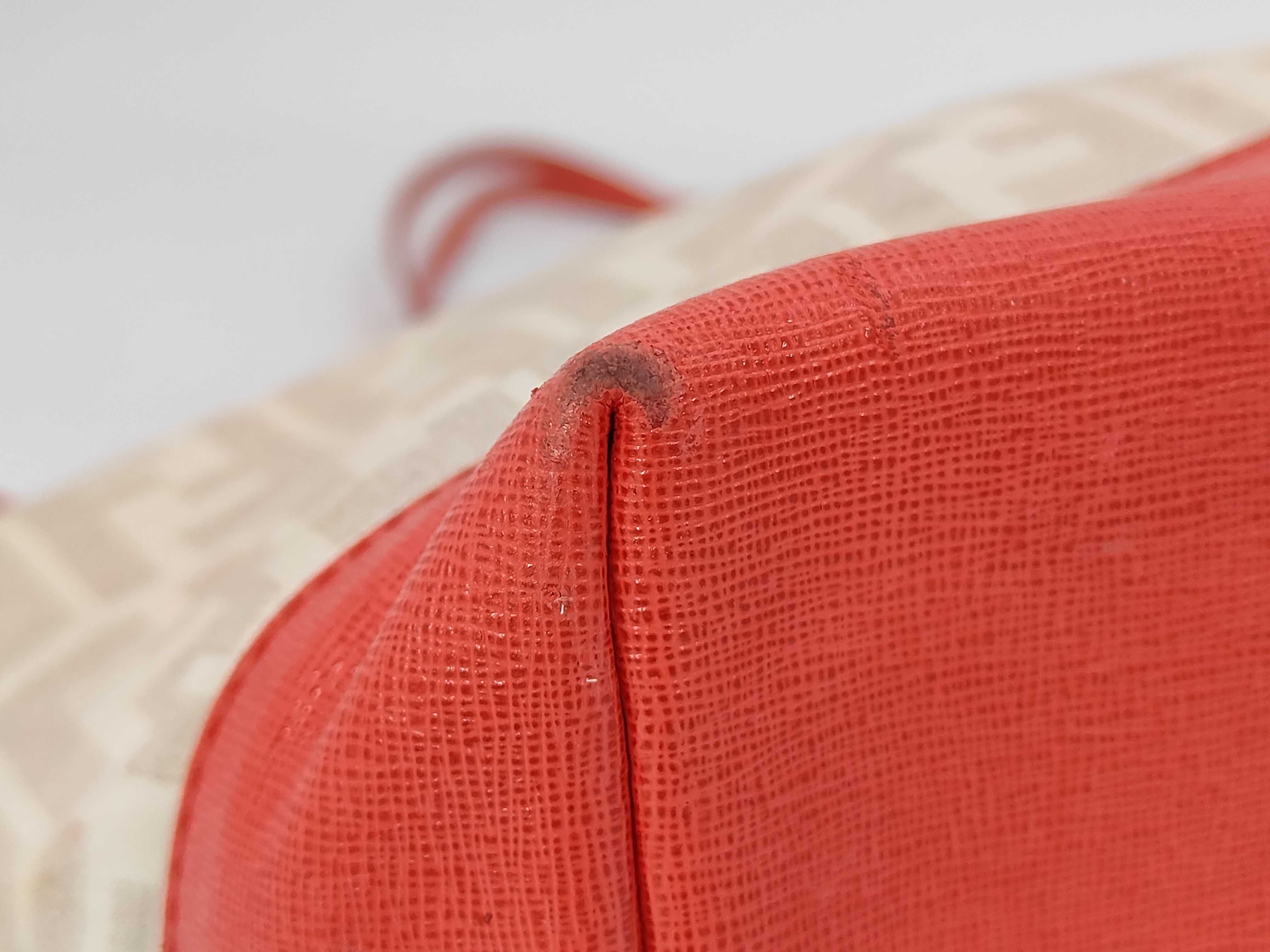 Zucca Tote Bag, Canvas, White x Red — view 8