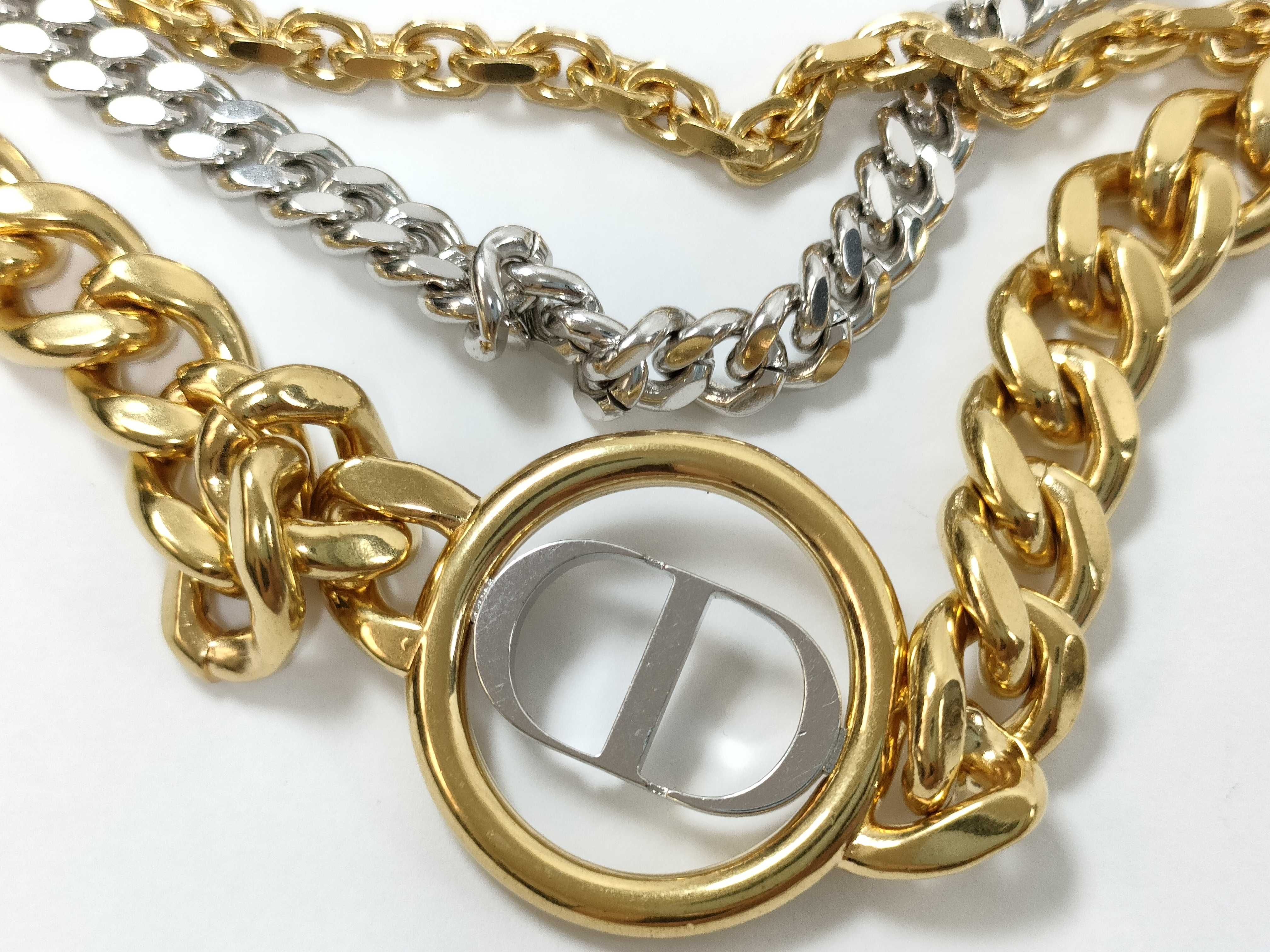 CD Triple Chain Necklace — view 3