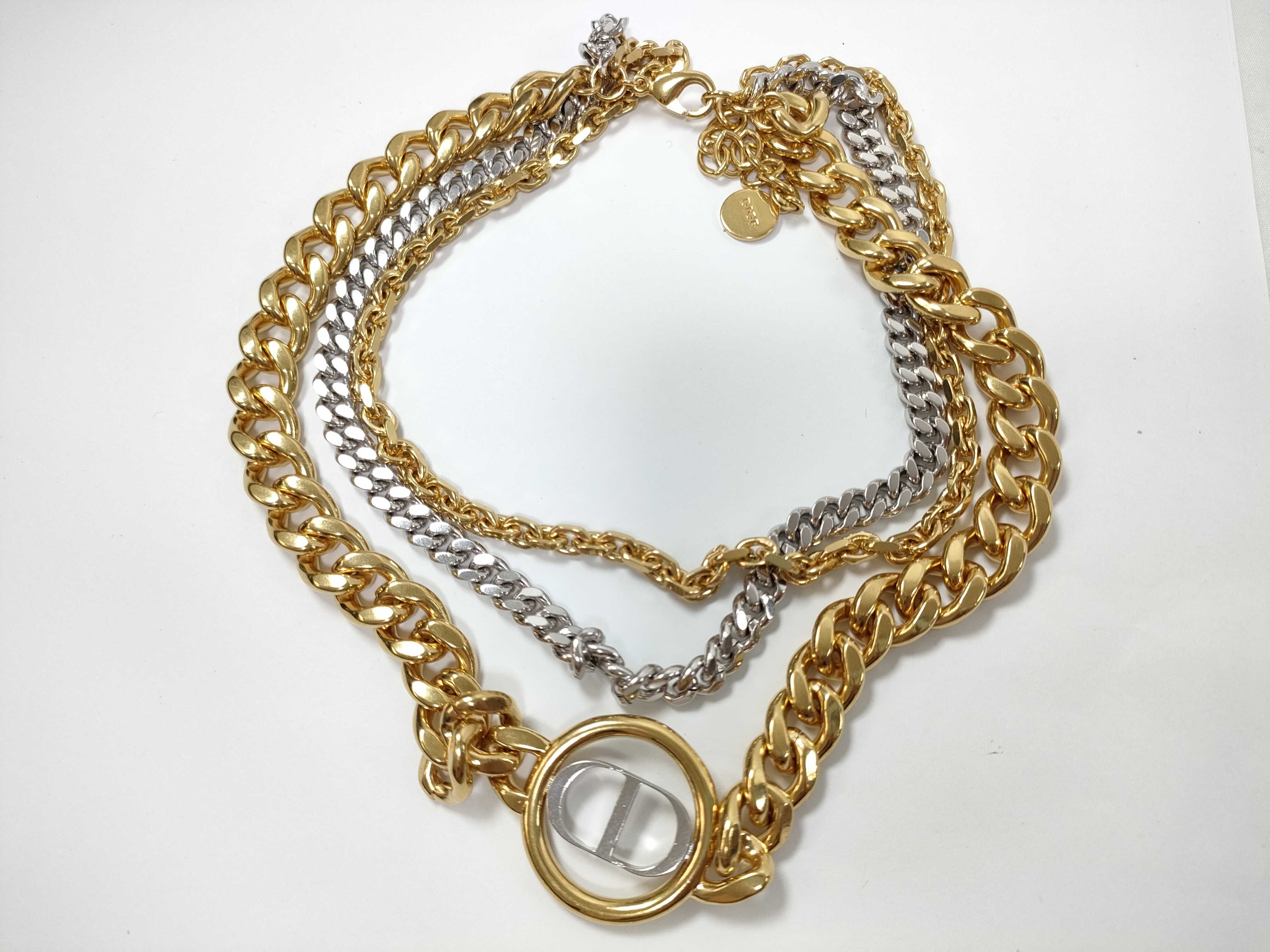 CD Triple Chain Necklace — view 4