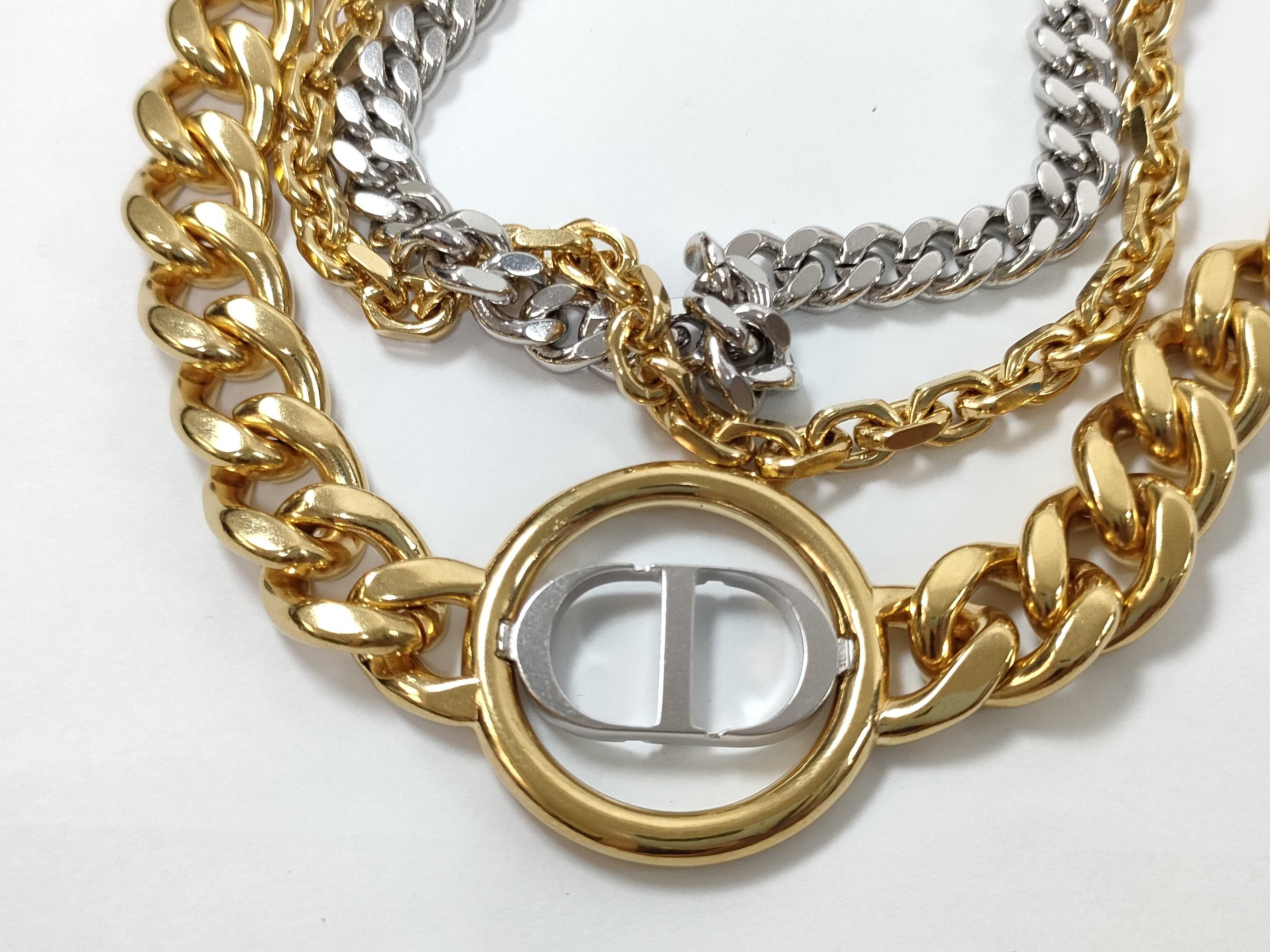 CD Triple Chain Necklace — view 8