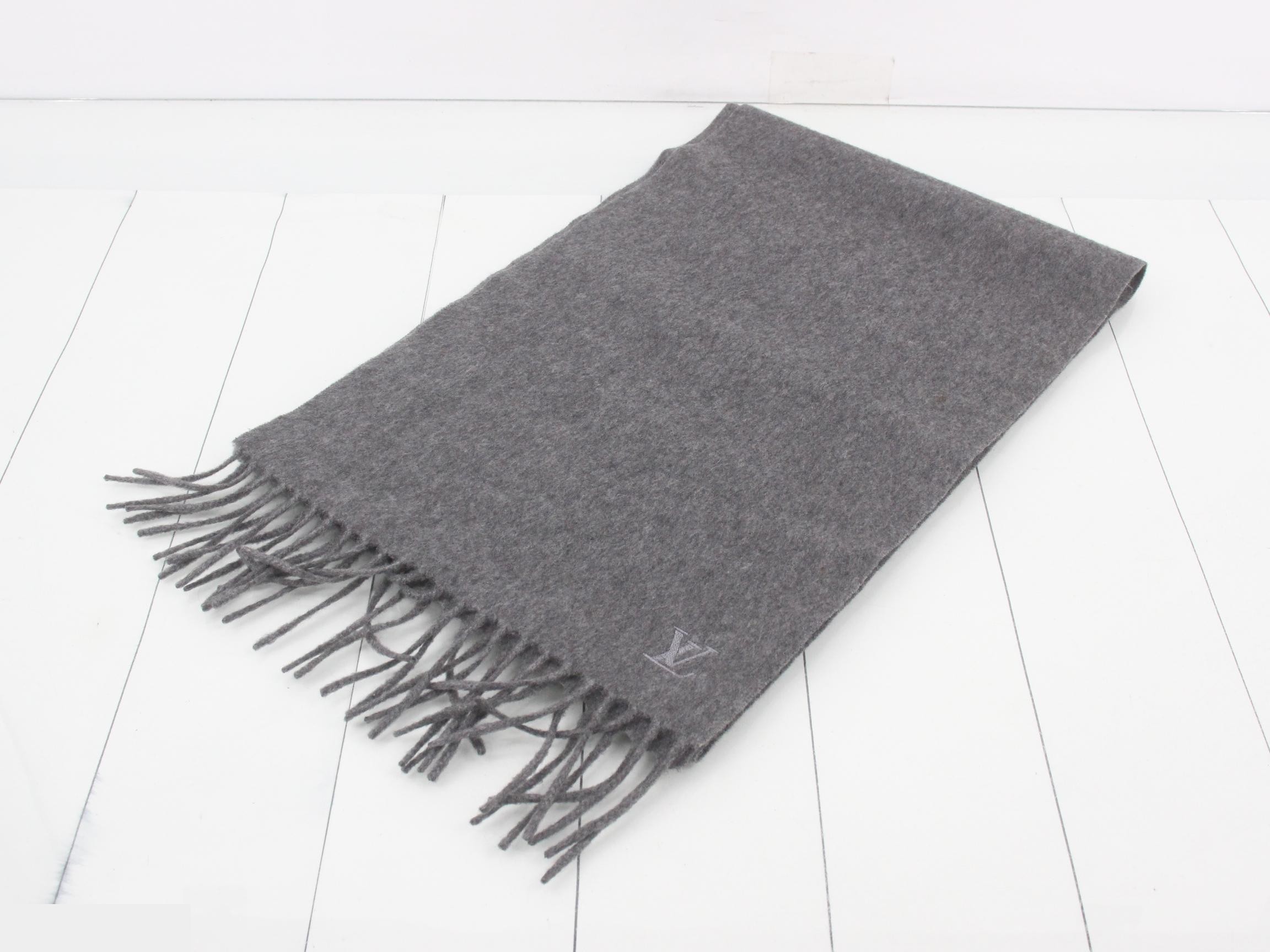 LV logo cashmere scarf with tag.