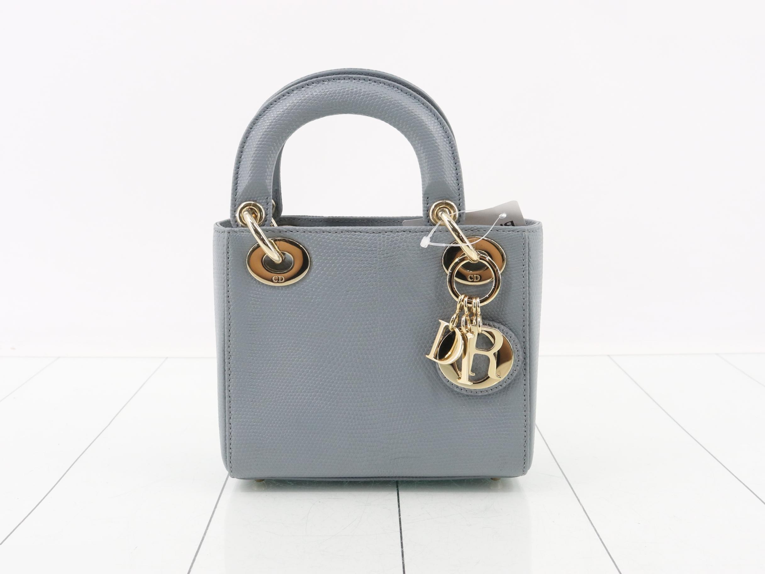 Lady Dior Lizard 2-Way Handbag