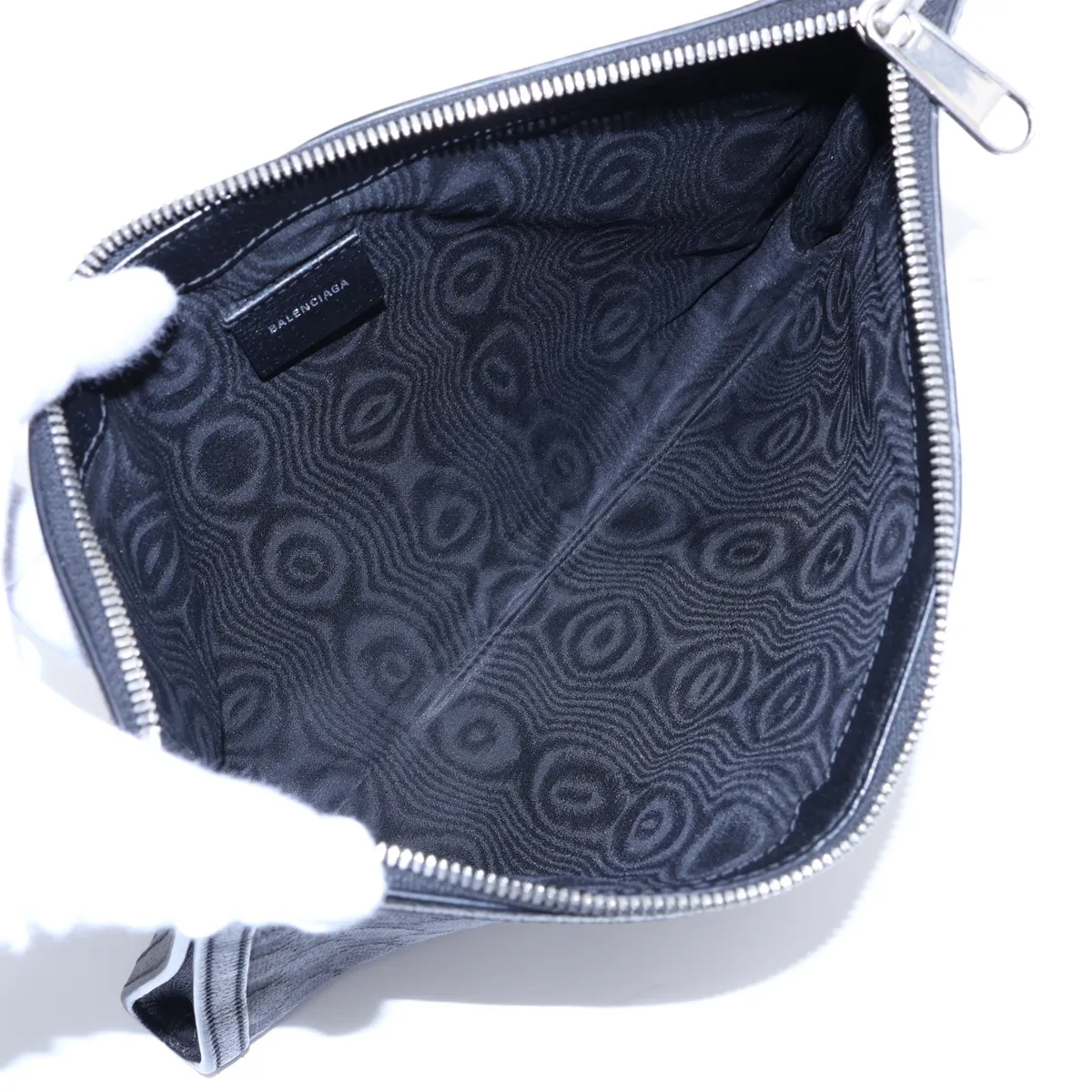 x Balenciaga The Hacker Project Canvas x Leather Clutch Bag, Black 680382 — view 5