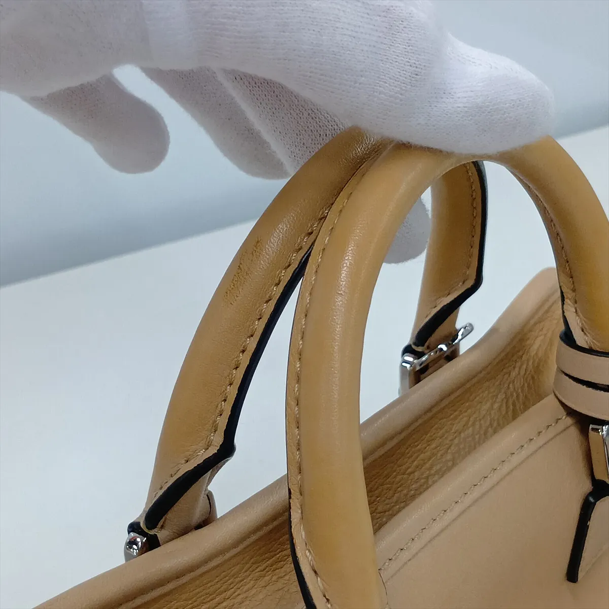 Amazona 23 Leather 2-Way Handbag, Beige — view 13