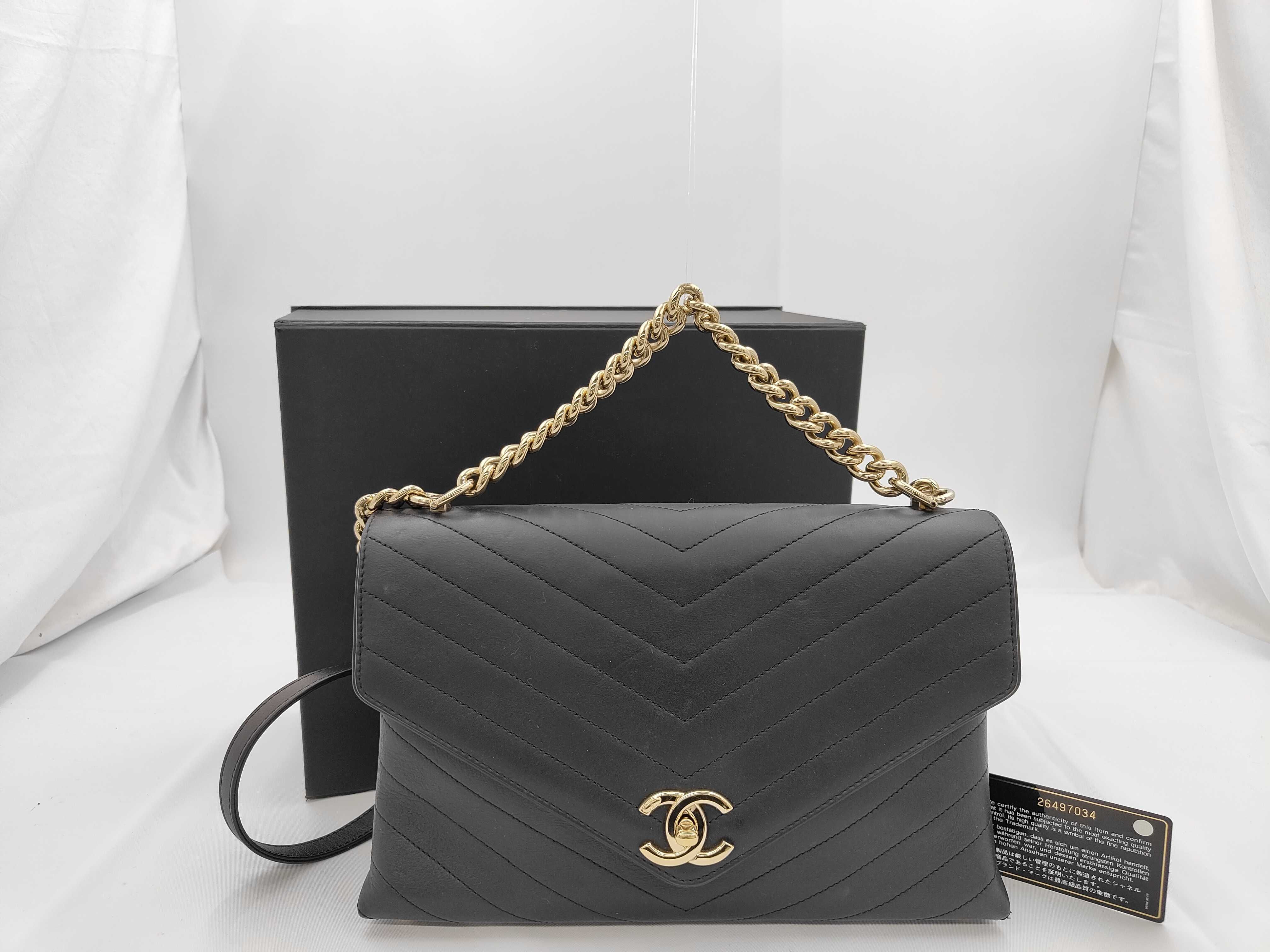 V-stitch 2-way handbag