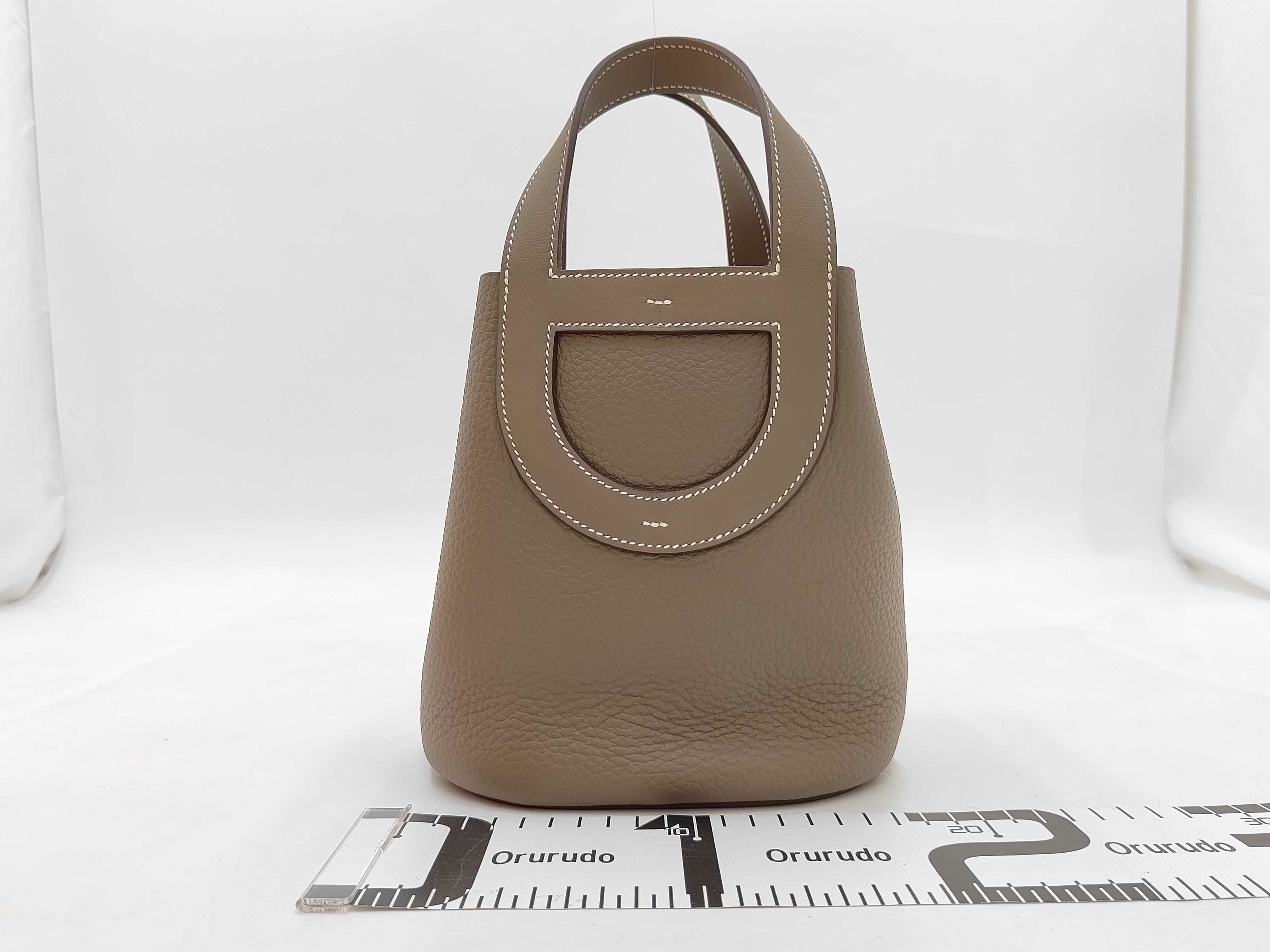 In the Loop 18 W stamp Etoupe silver hardware handbag — view 2