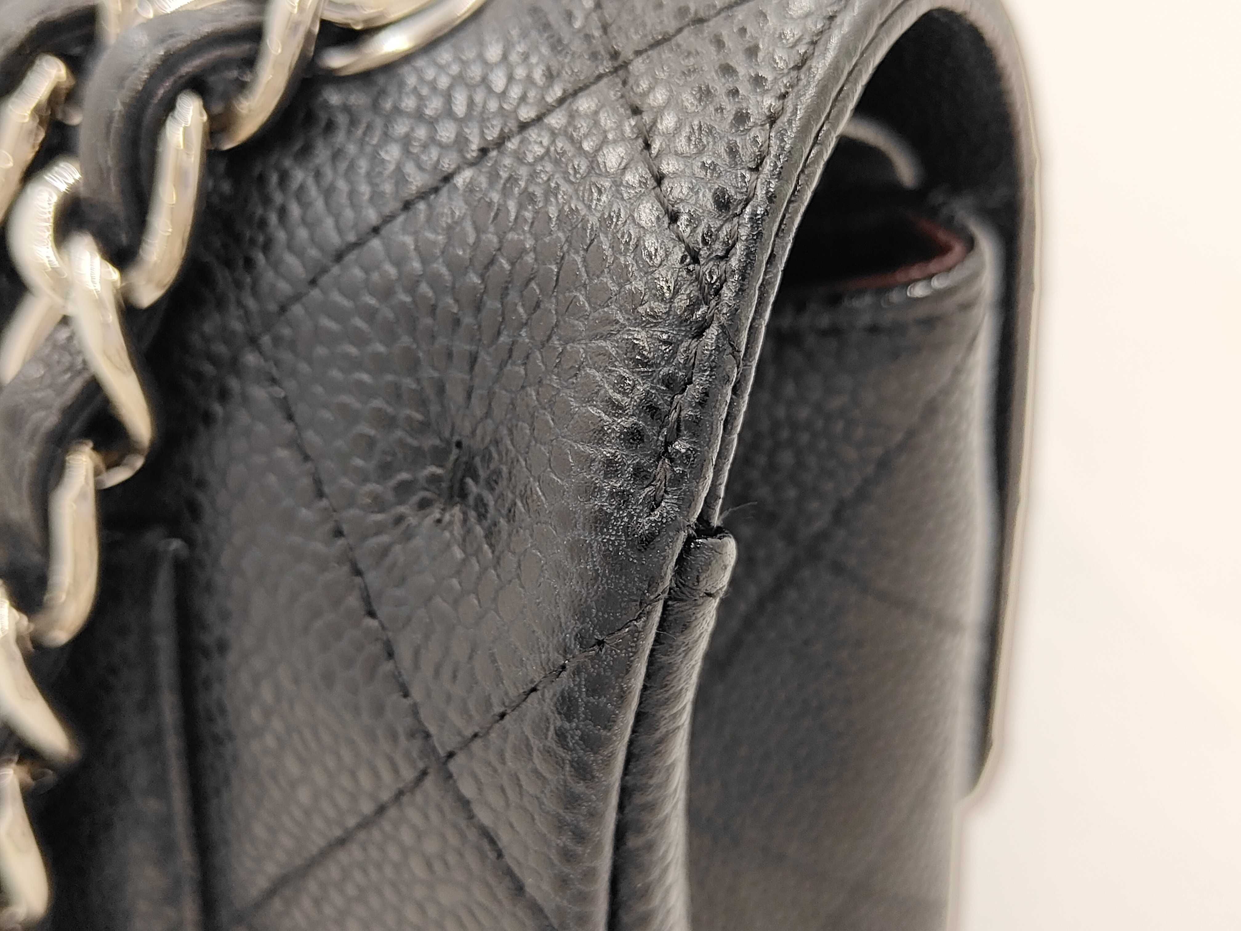 Caviar Skin Double Matelassé Jumbo Shoulder Bag — view 7