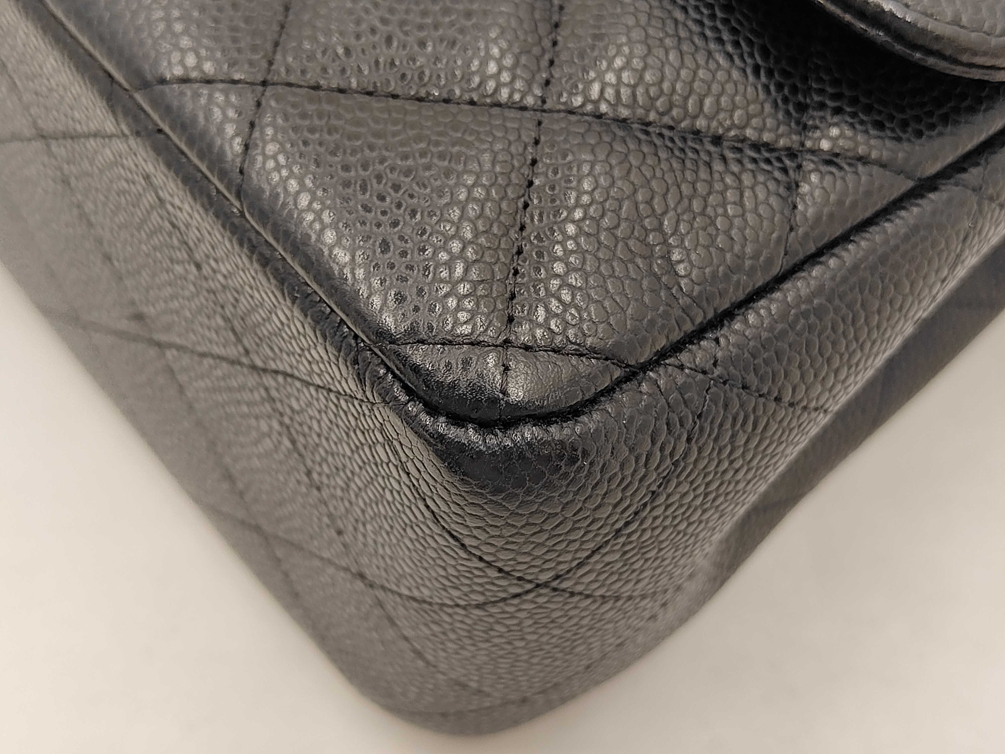 Caviar Skin Double Matelassé Jumbo Shoulder Bag — view 9