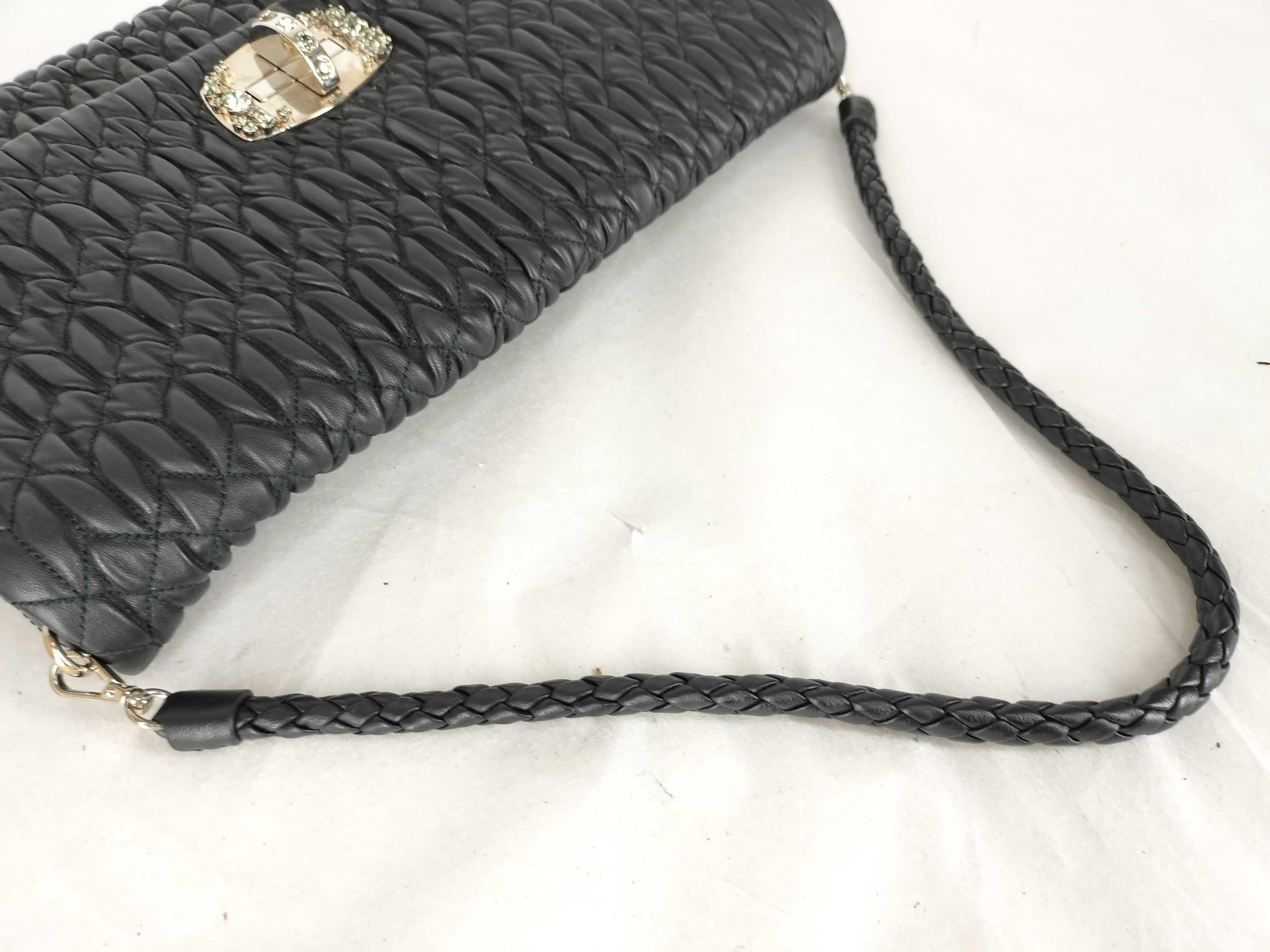 HK - Matelassé Leather Black 2-Way Handbag — view 3