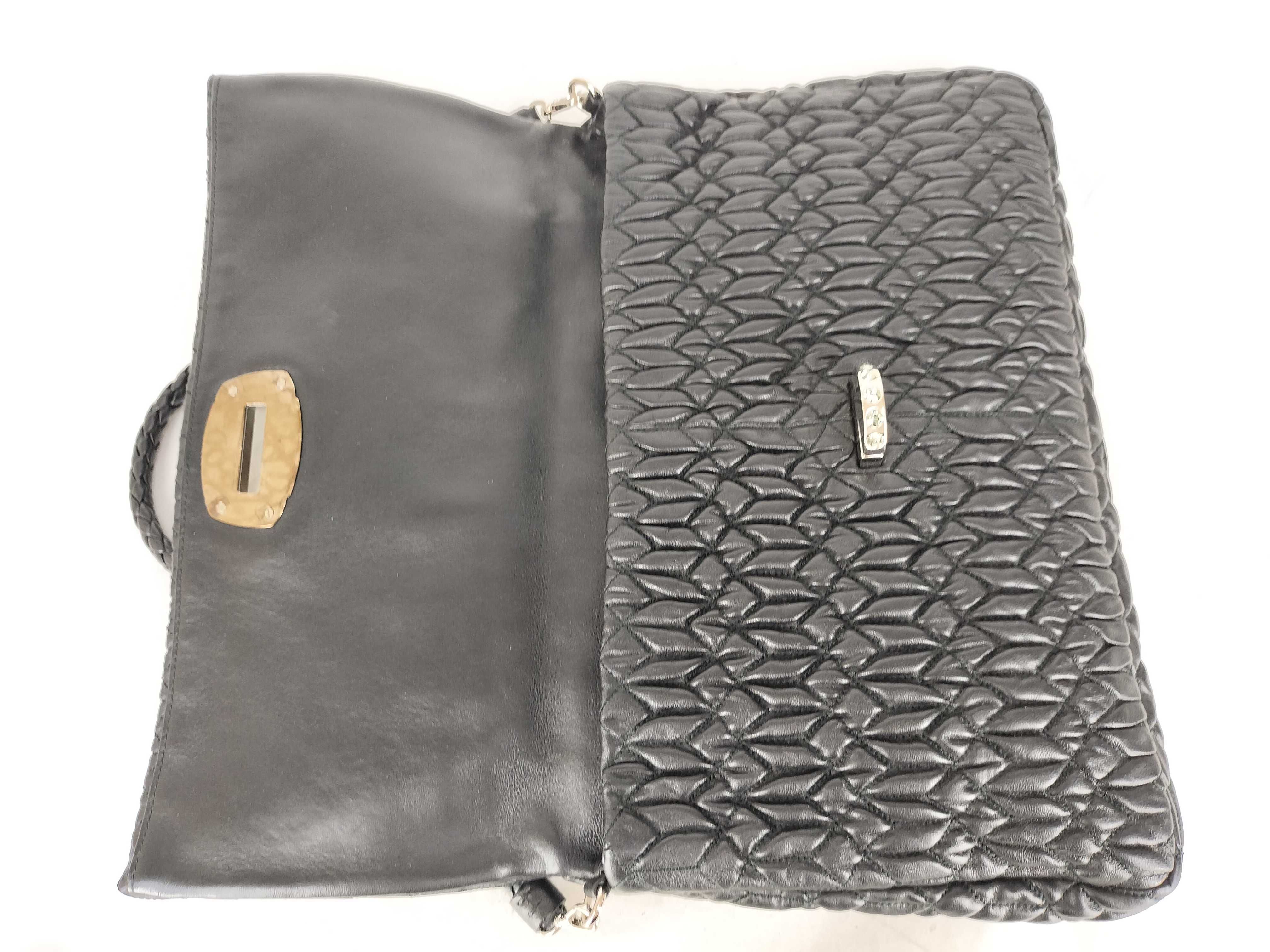 HK - Matelassé Leather Black 2-Way Handbag — view 8