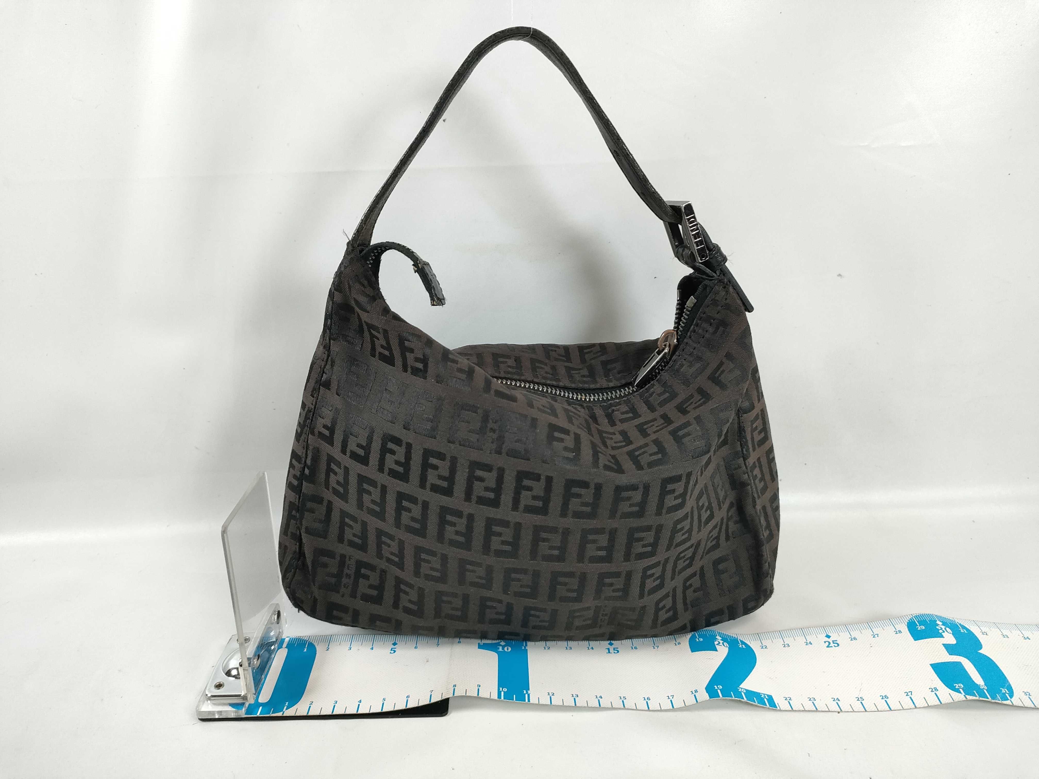 Zucca pattern Fendi Zucchino handbag, dark brown handbag — view 2
