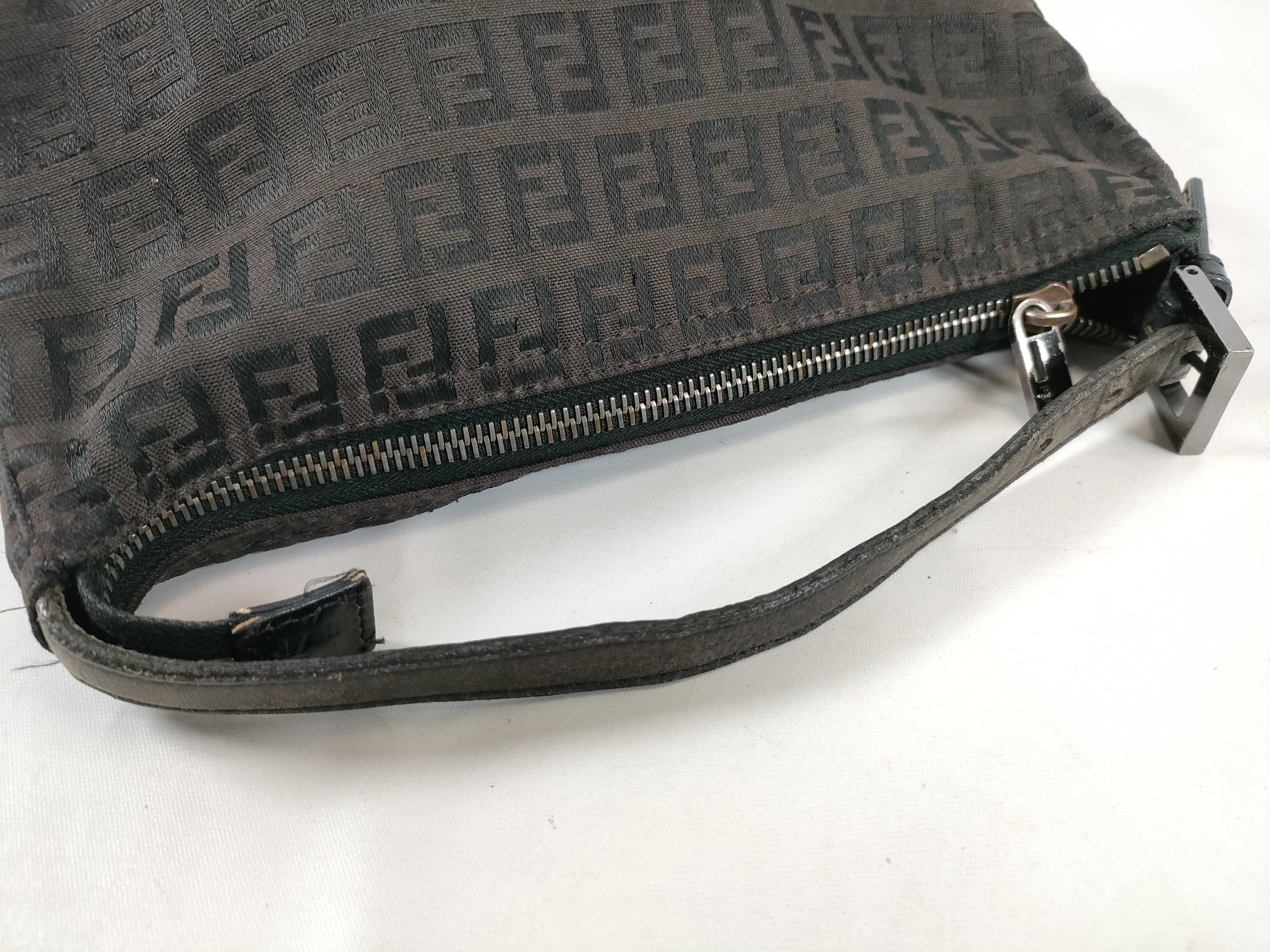 Zucca pattern Fendi Zucchino handbag, dark brown handbag — view 3