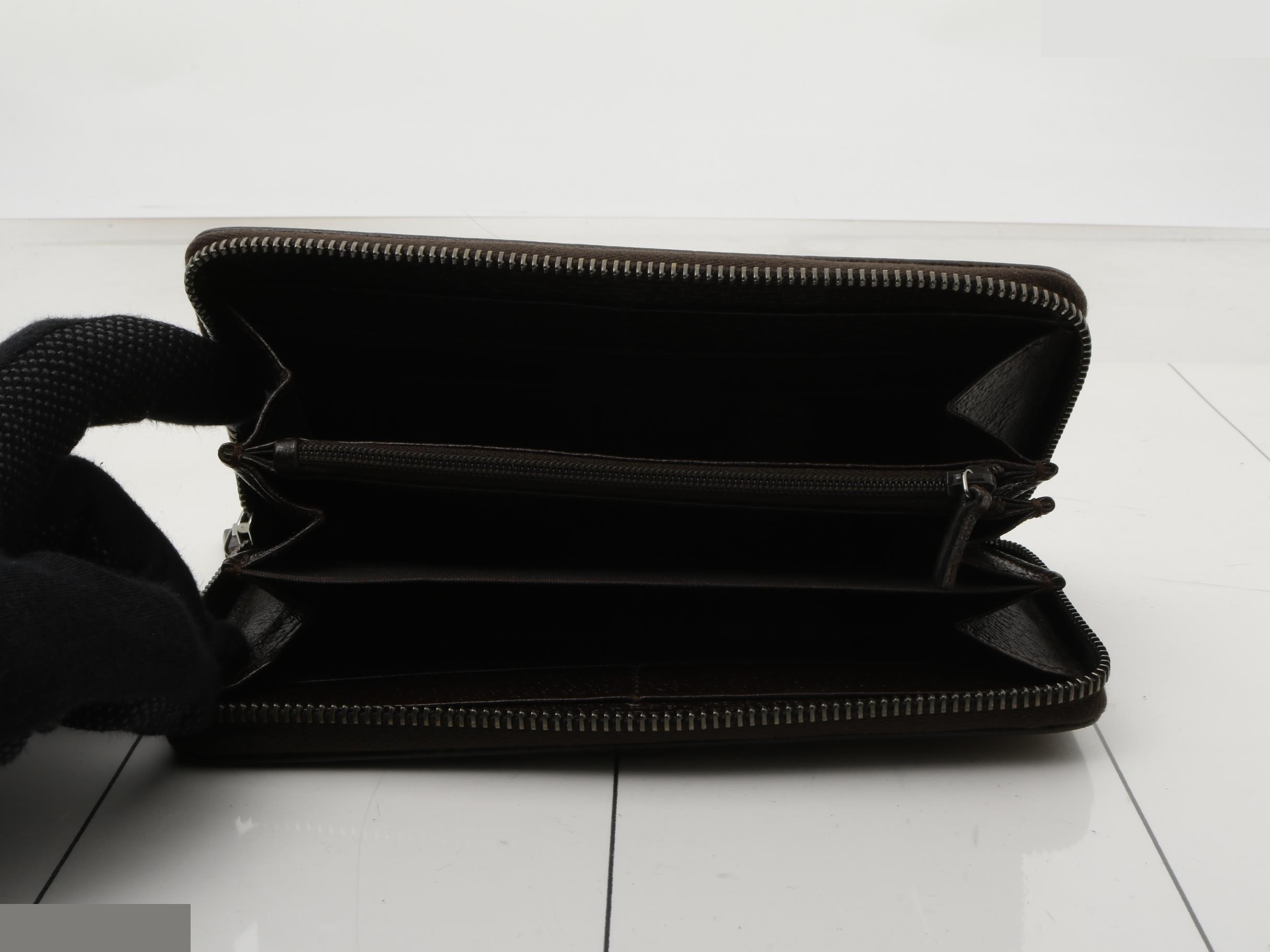 307980 GG Canvas Long Wallet, Round Zip, Beige — view 4