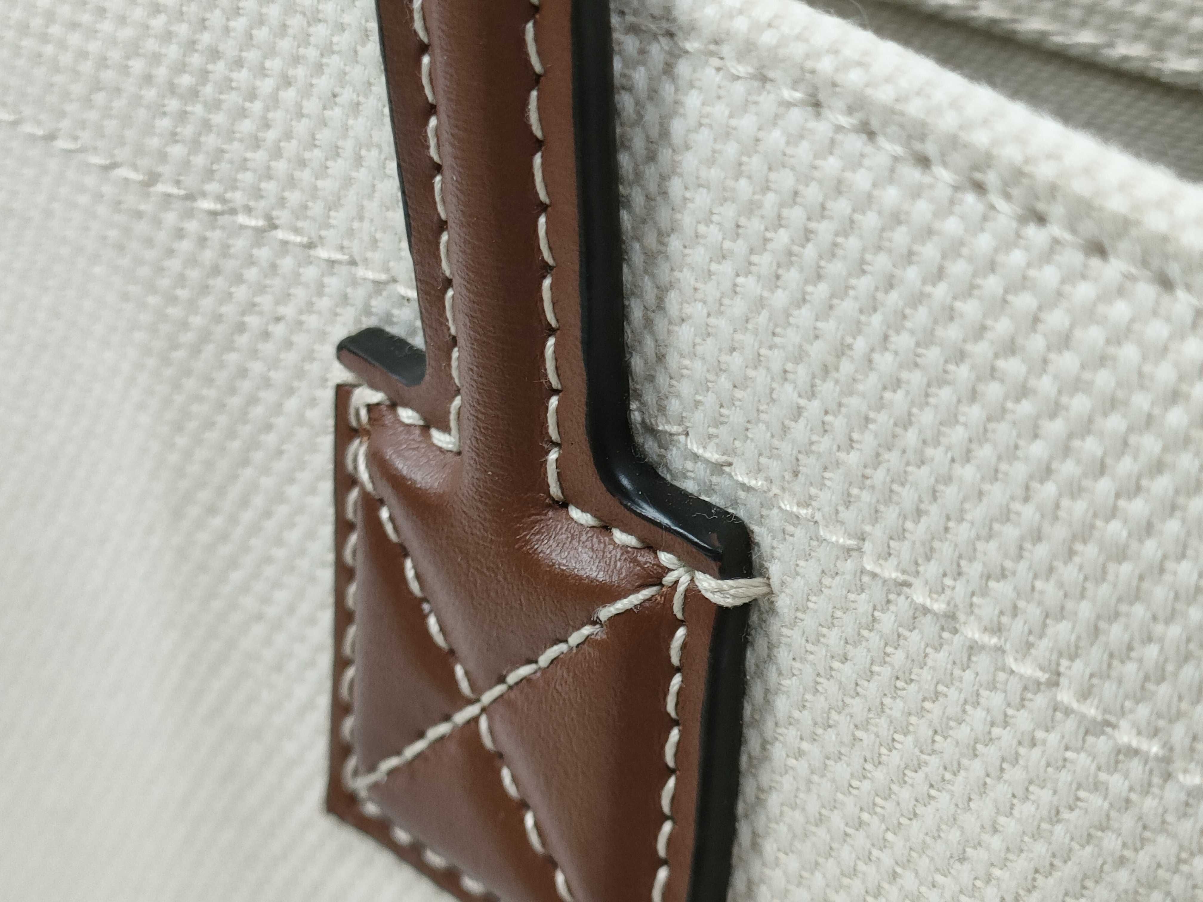 Mini Freya Tote Canvas x Leather 2-Way Handbag Beige x Brown Tote Bag — view 4