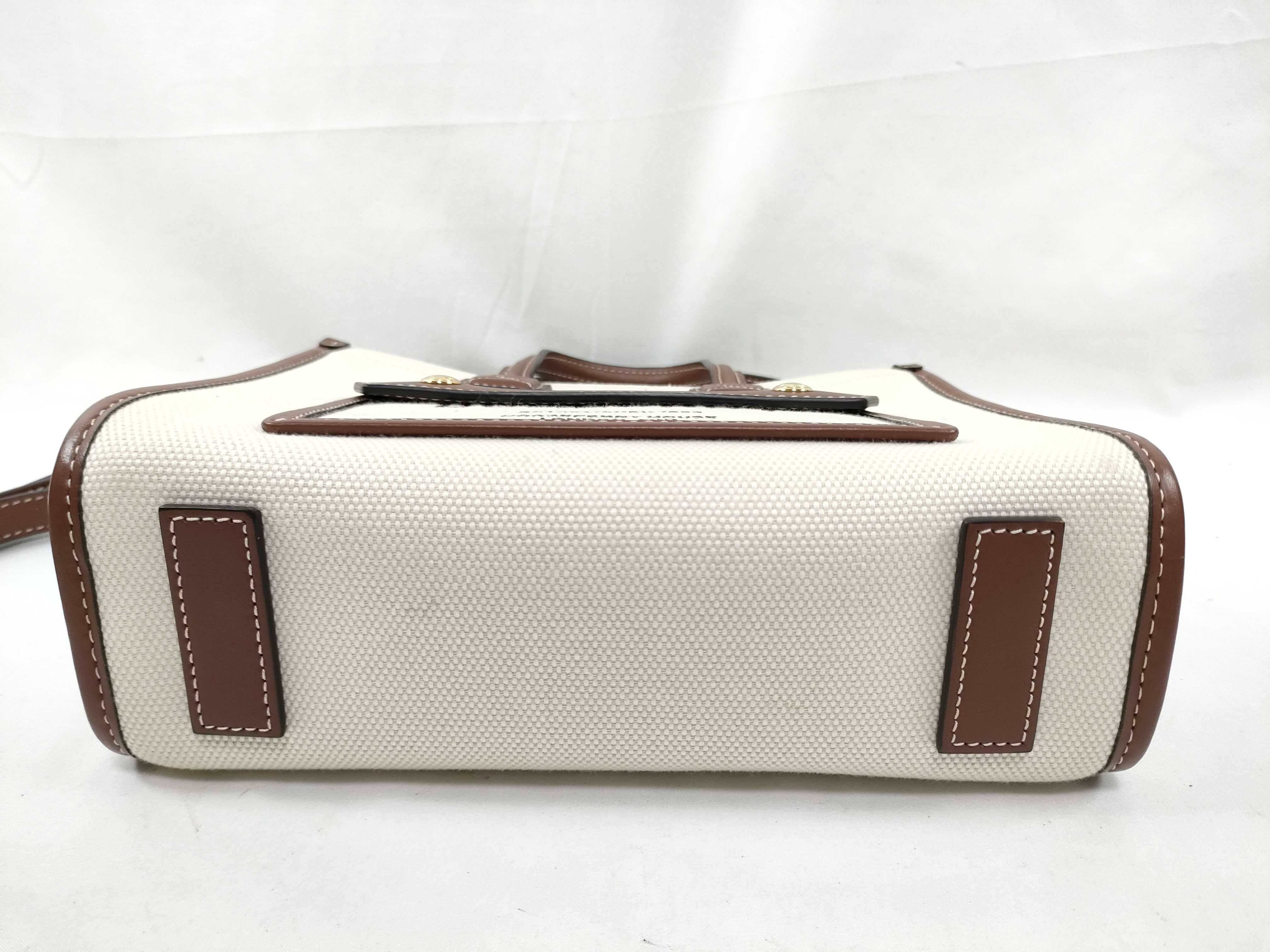 Mini Freya Tote Canvas x Leather 2-Way Handbag Beige x Brown Tote Bag — view 8