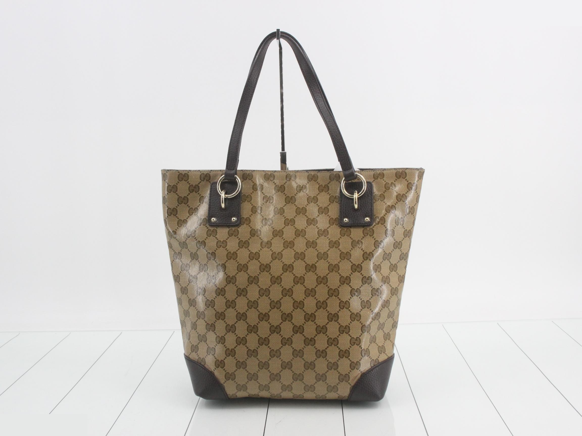 353706 GG Crystal Abbey Tote Bag, Vertical, Beige — view 2