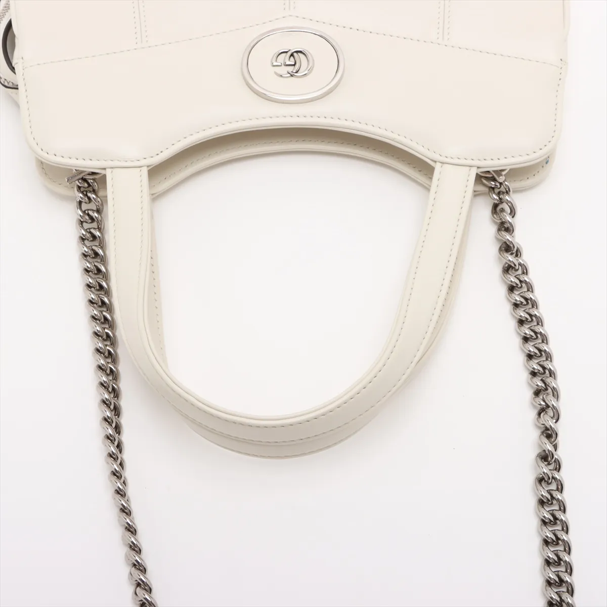 Petit GG Leather 2WAY Handbag White 745918 — view 5