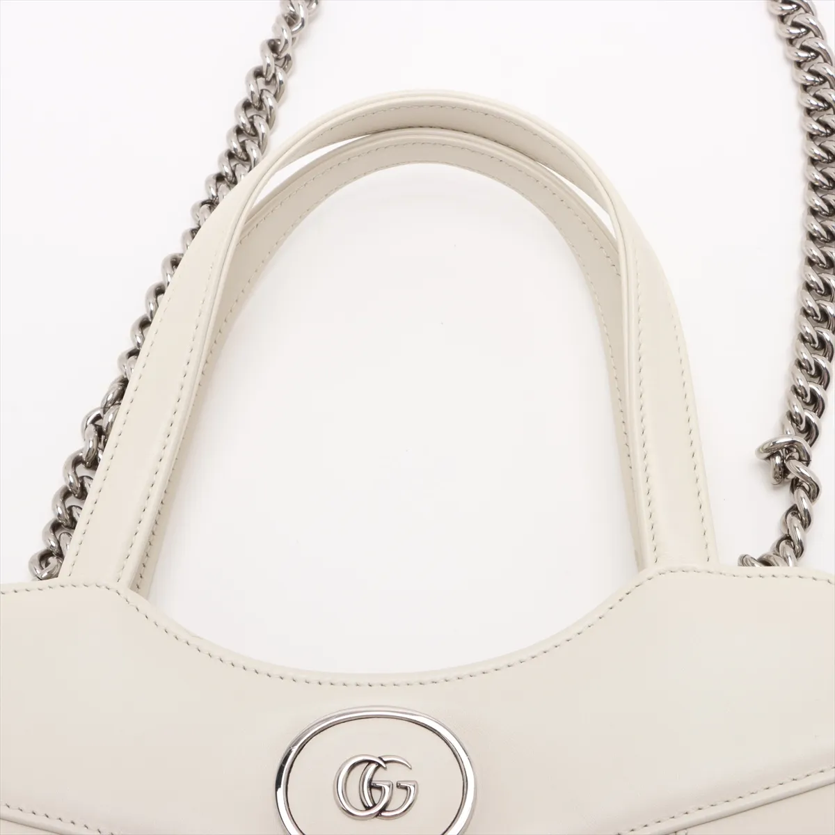 Petit GG Leather 2WAY Handbag White 745918 — view 6