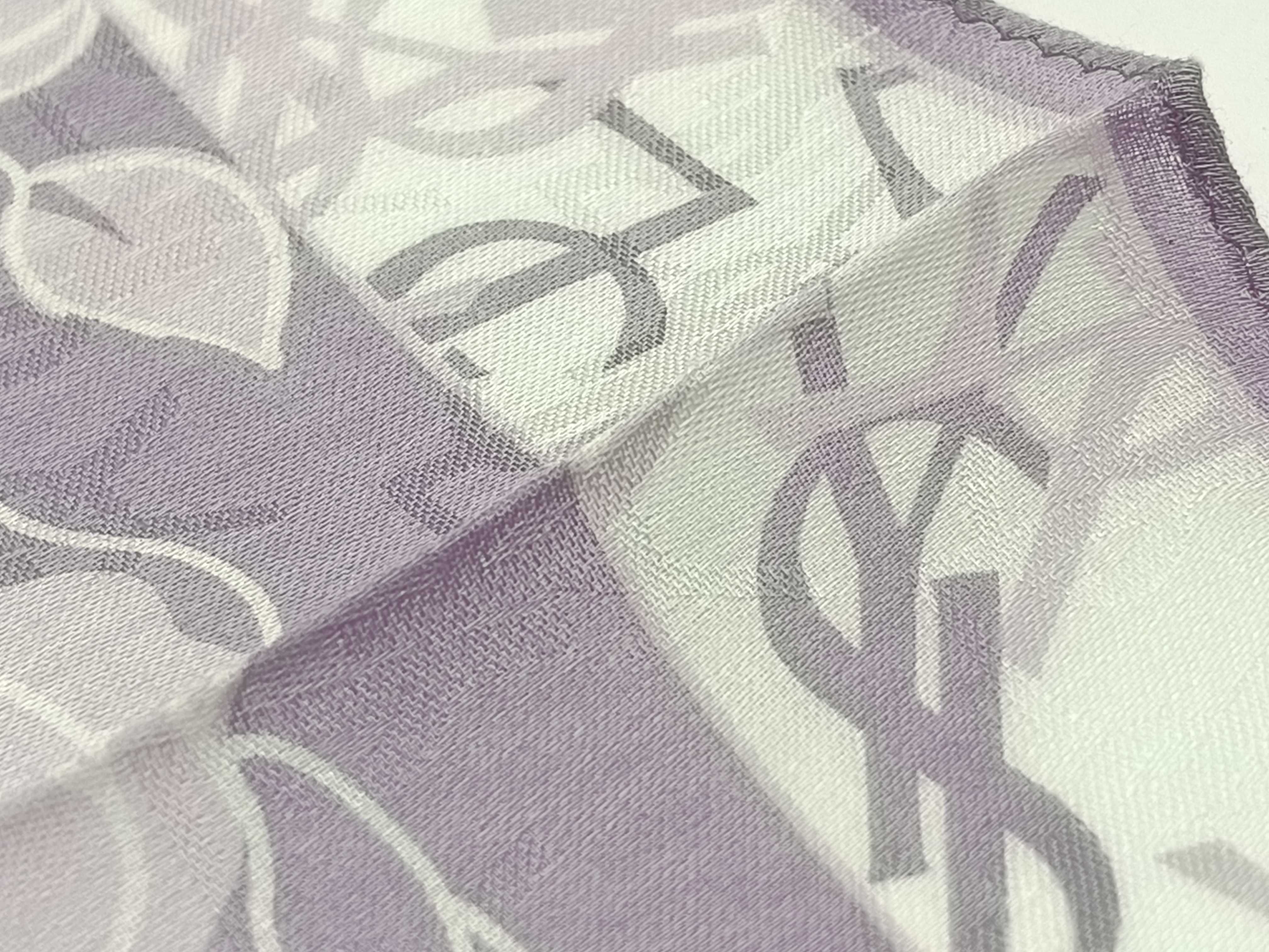 handkerchief/scarf with sticker, YSL rose pattern, shadow logo, purple, other accessories. — view 13