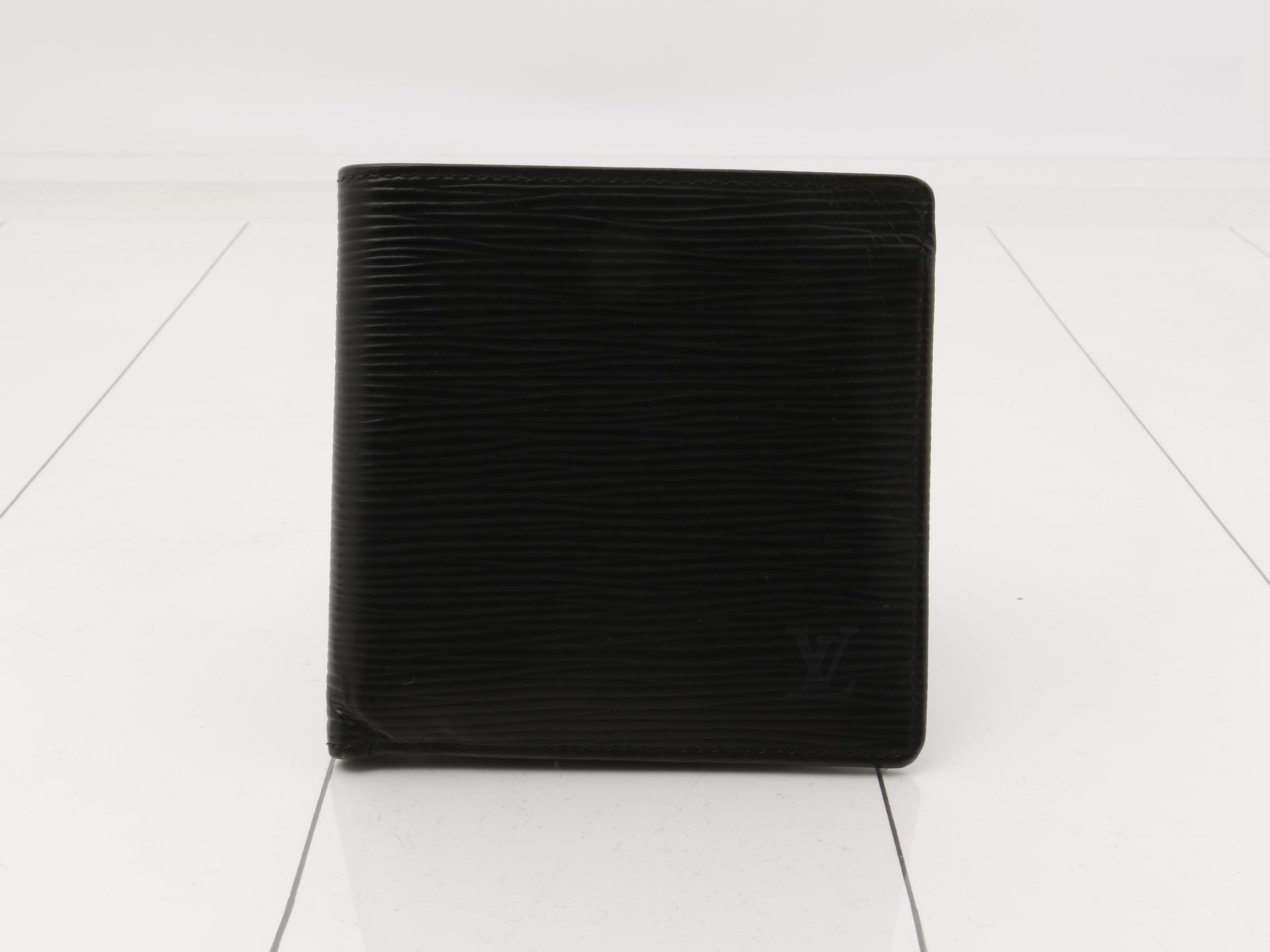 Epi Portefeuille Cartes Crédit Monnaie Noir Bi-fold Wallet