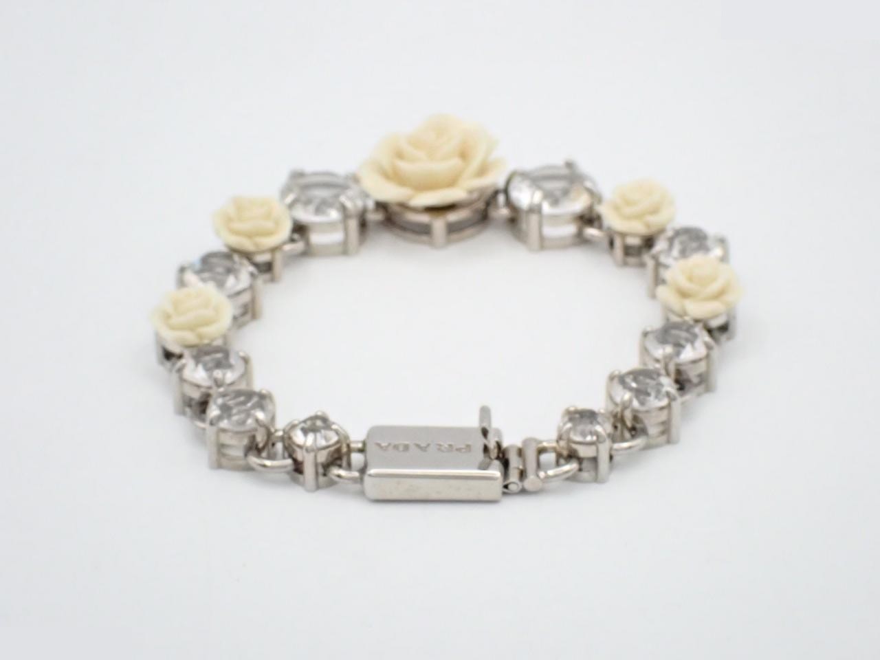 Rose Crystal Bracelet/Bangle (Metal), Wrist Circumference Approx. 18cm — view 2