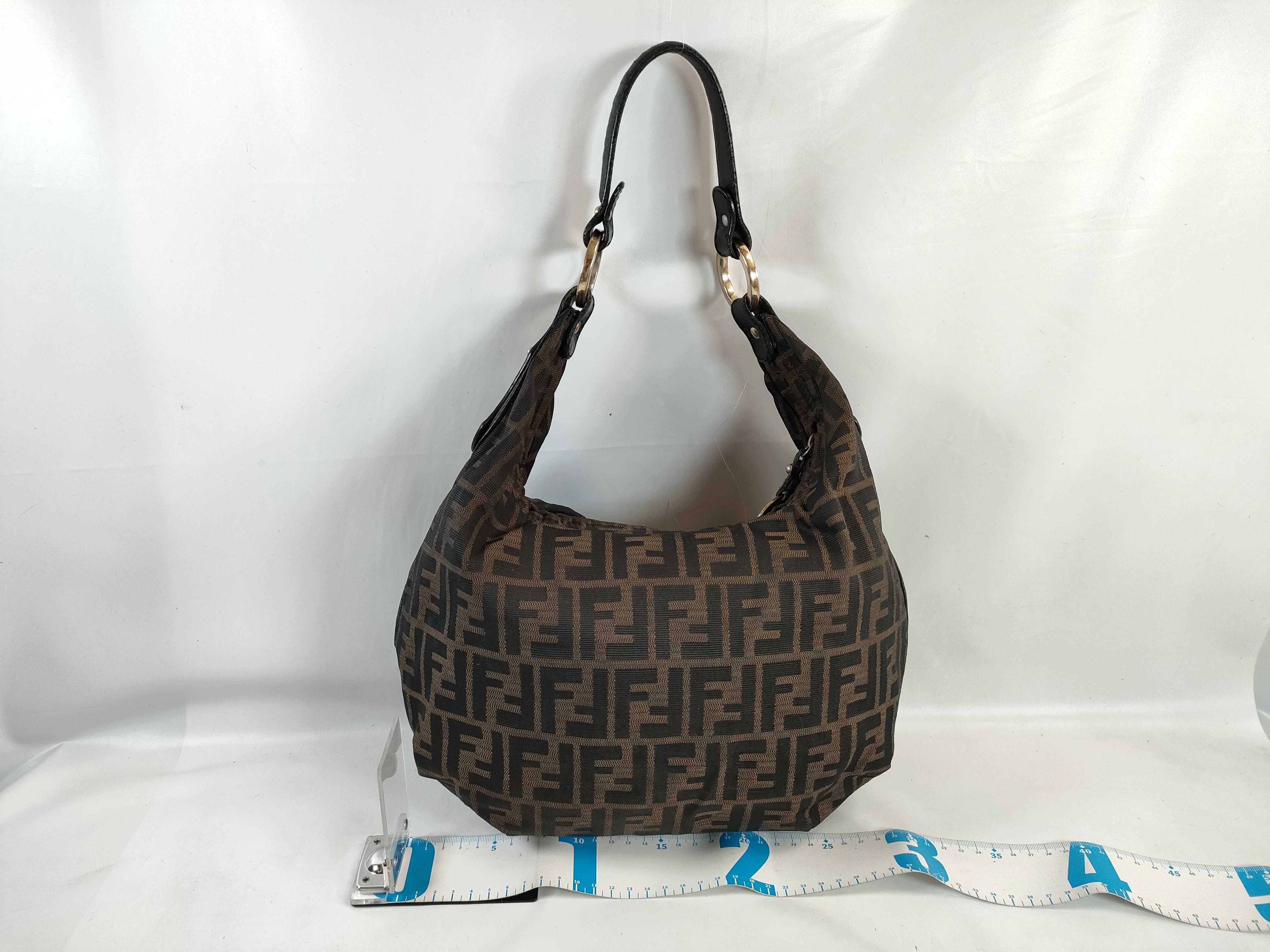 ZUCCa Canvas & Leather Shoulder Bag Brown 8BR447 — view 2
