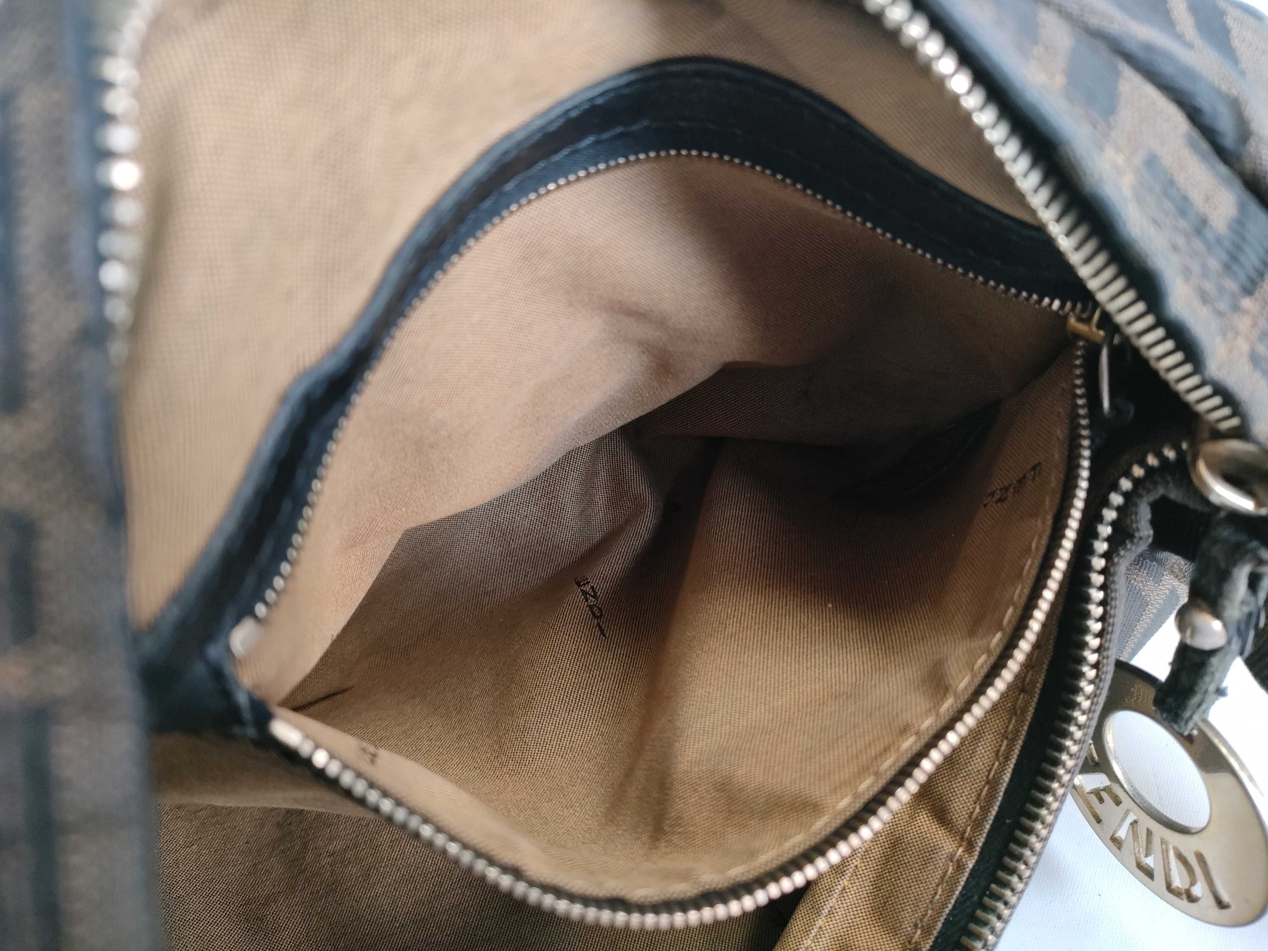 ZUCCa Canvas & Leather Shoulder Bag Brown 8BR447 — view 13