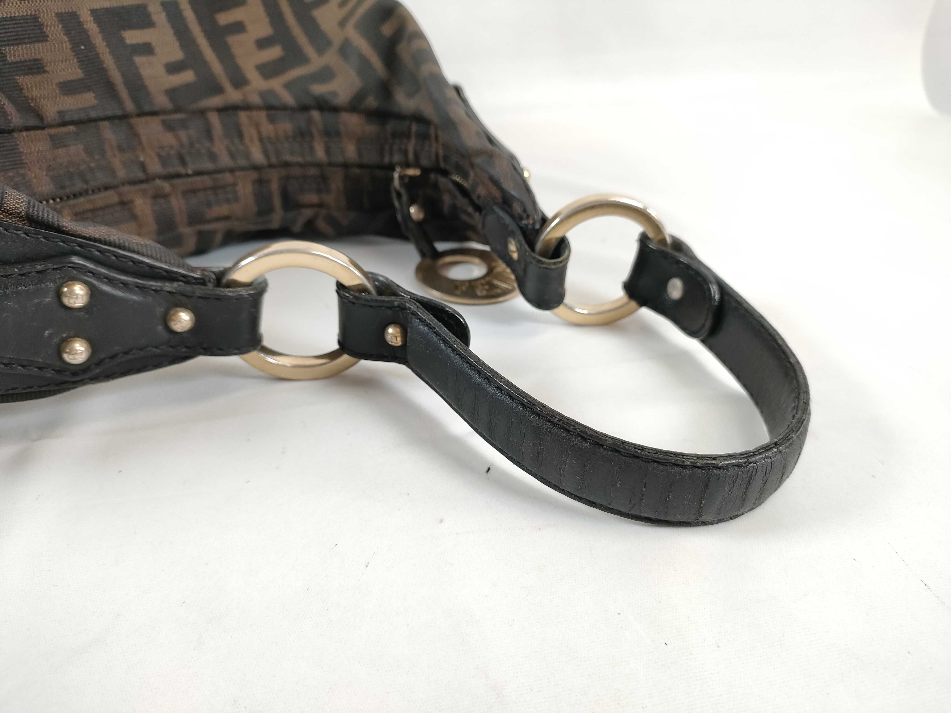 ZUCCa Canvas & Leather Shoulder Bag Brown 8BR447 — view 3