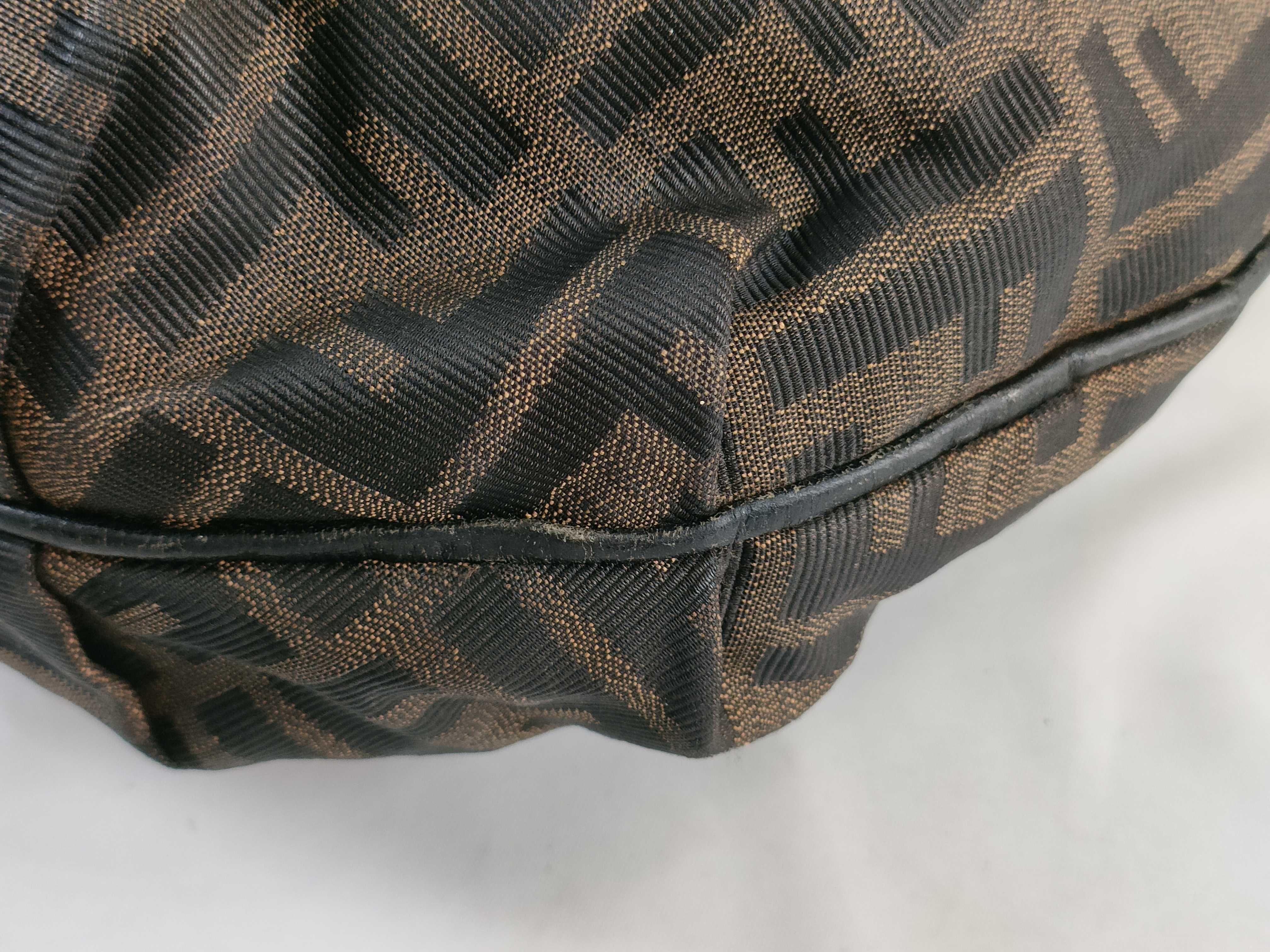 ZUCCa Canvas & Leather Shoulder Bag Brown 8BR447 — view 6