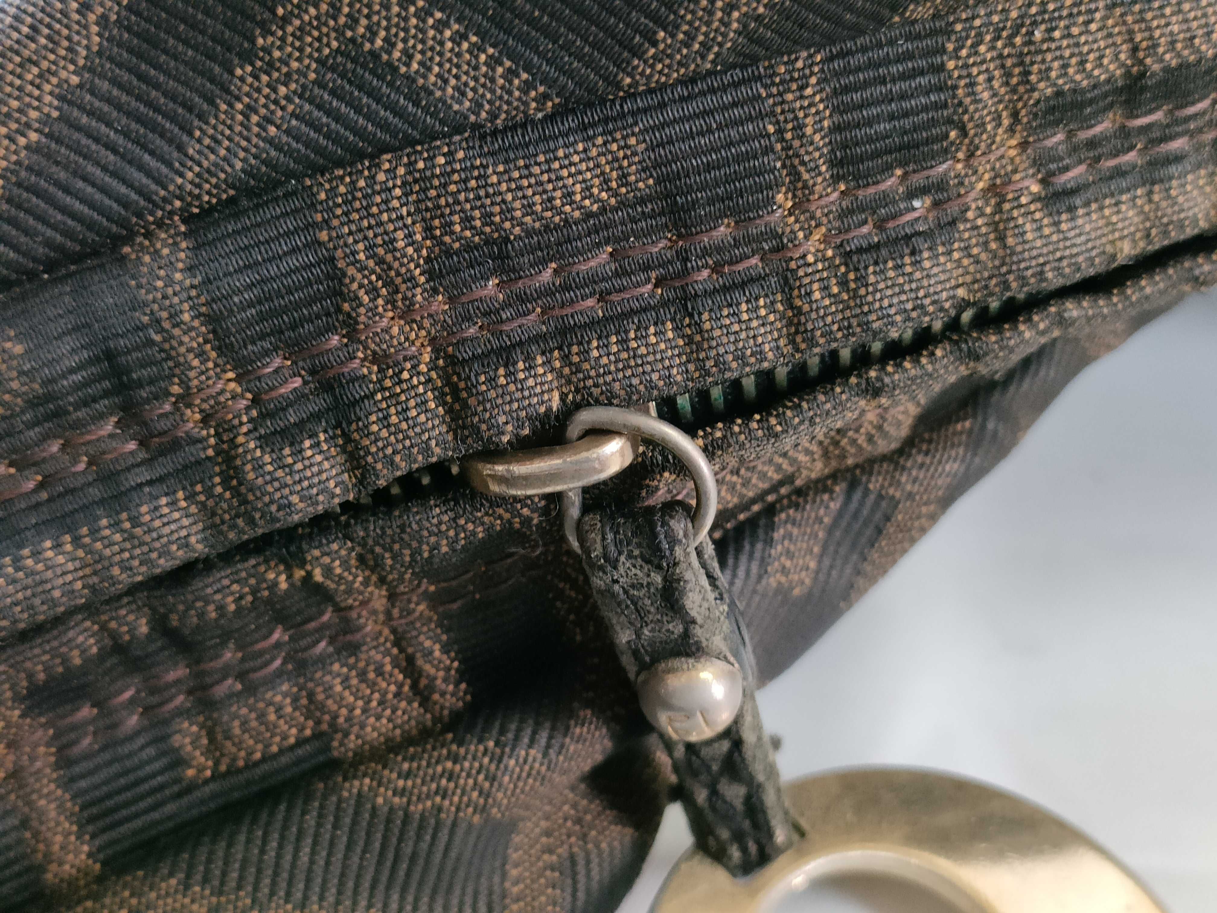 ZUCCa Canvas & Leather Shoulder Bag Brown 8BR447 — view 8