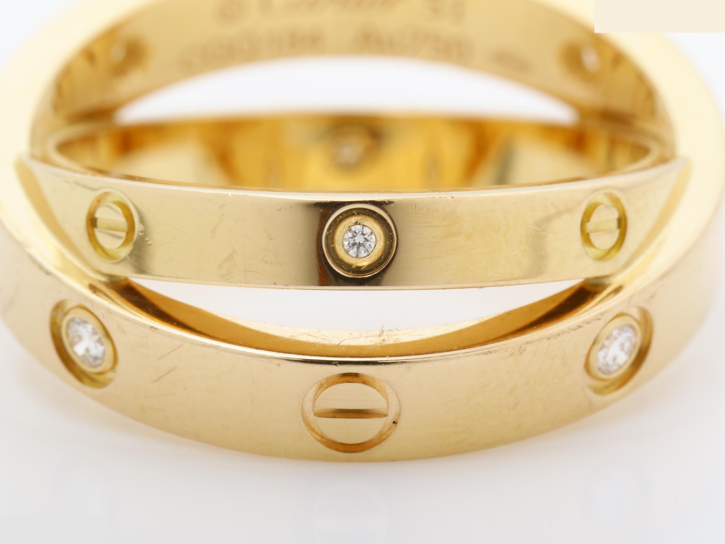 Au750PG Bee Love Ring, Half Diamond, Size #51, 7.0g — view 2