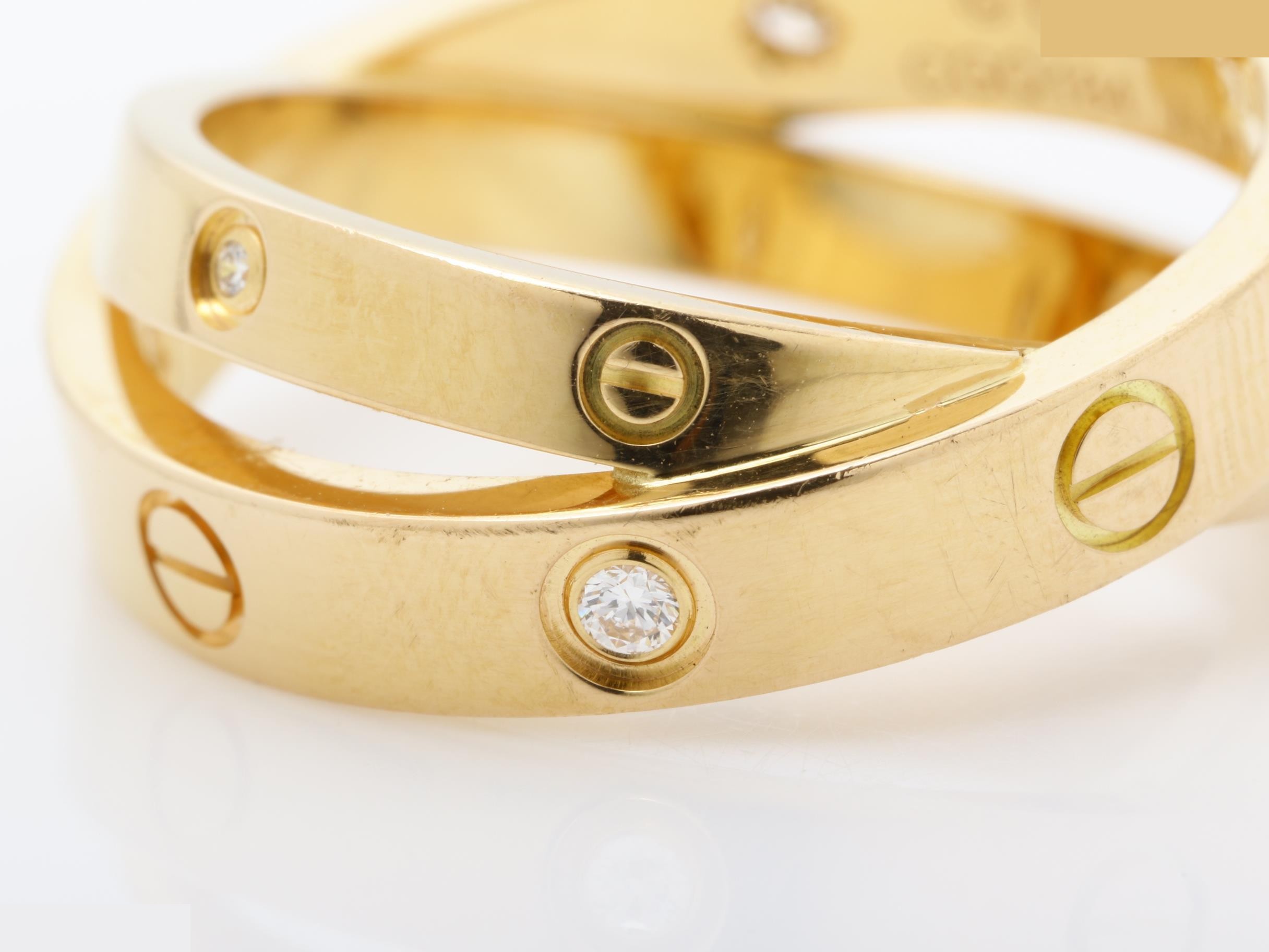 Au750PG Bee Love Ring, Half Diamond, Size #51, 7.0g — view 3