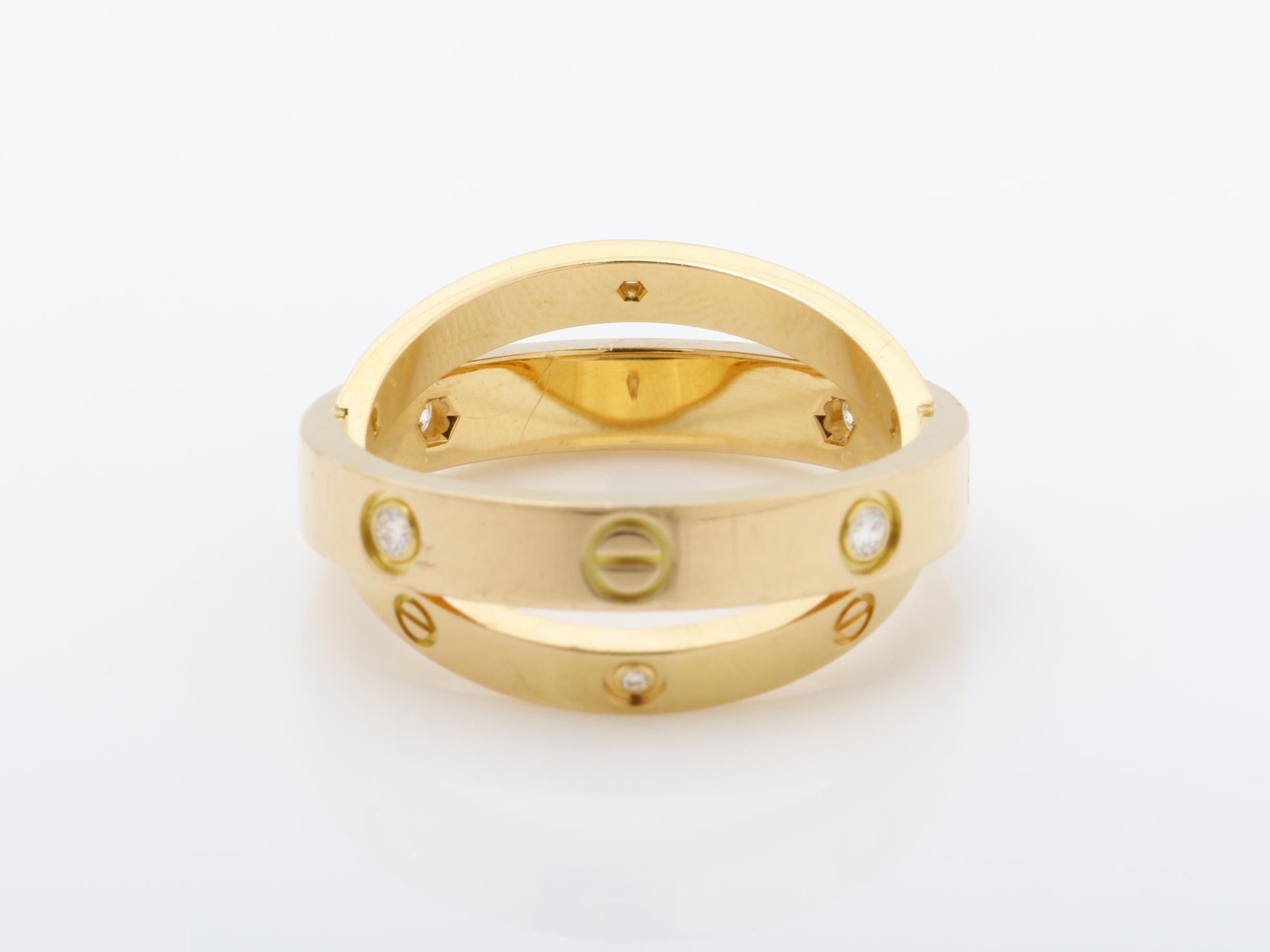 Au750PG Bee Love Ring, Half Diamond, Size #51, 7.0g — view 4