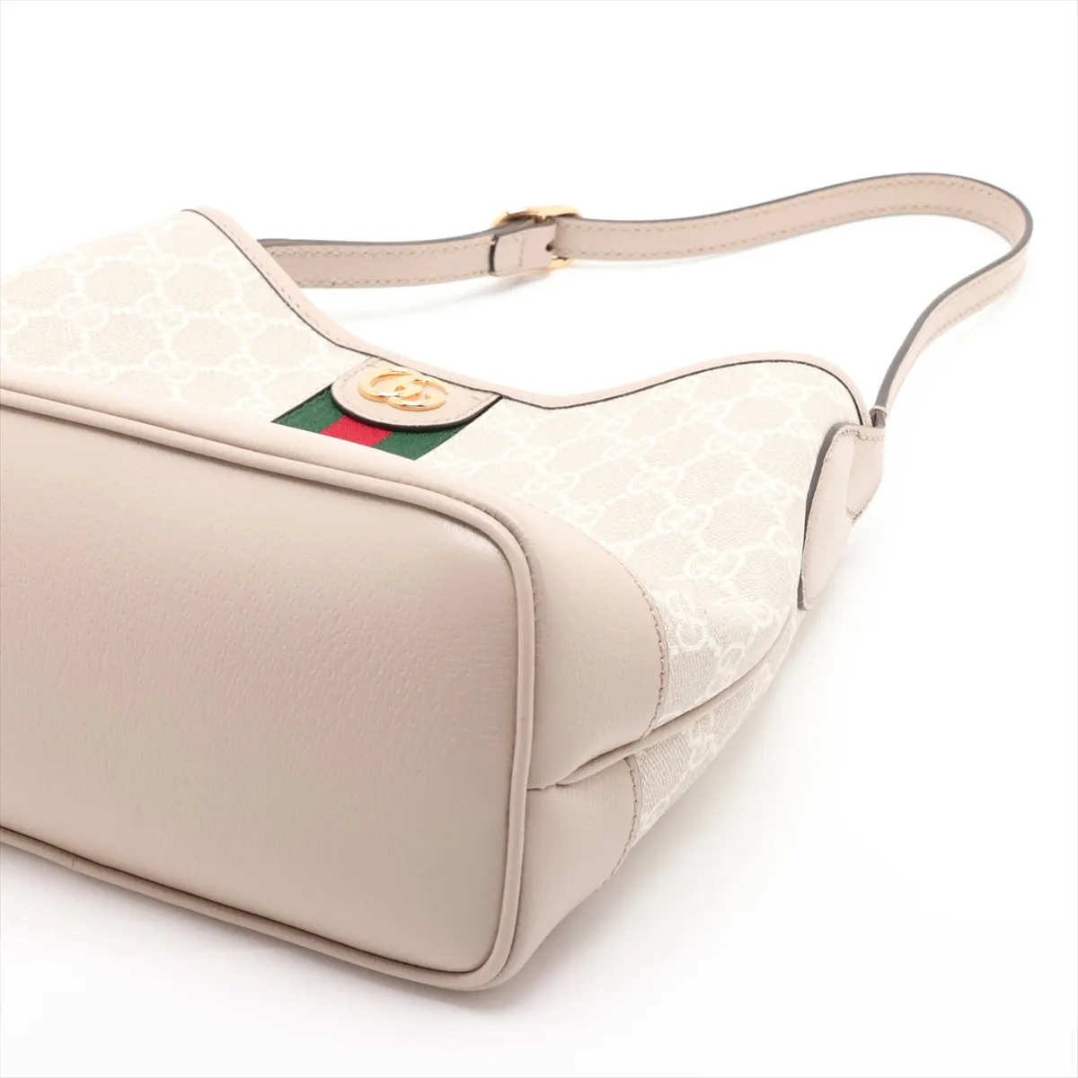 GG Supreme 781402 PVC x Leather Shoulder Bag, White — view 3
