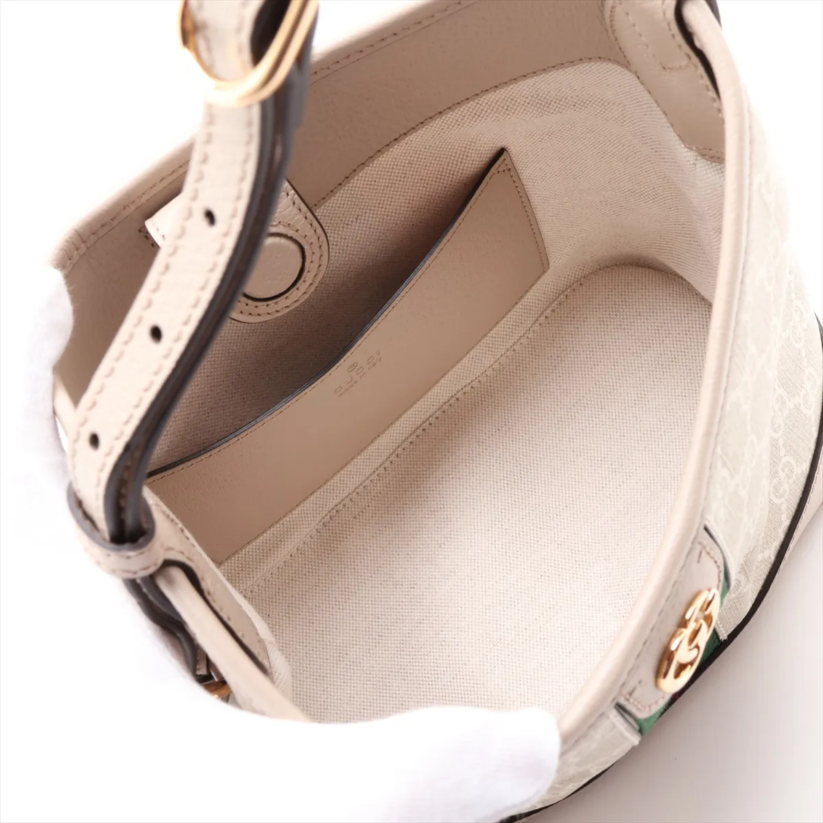 GG Supreme 781402 PVC x Leather Shoulder Bag, White — view 6