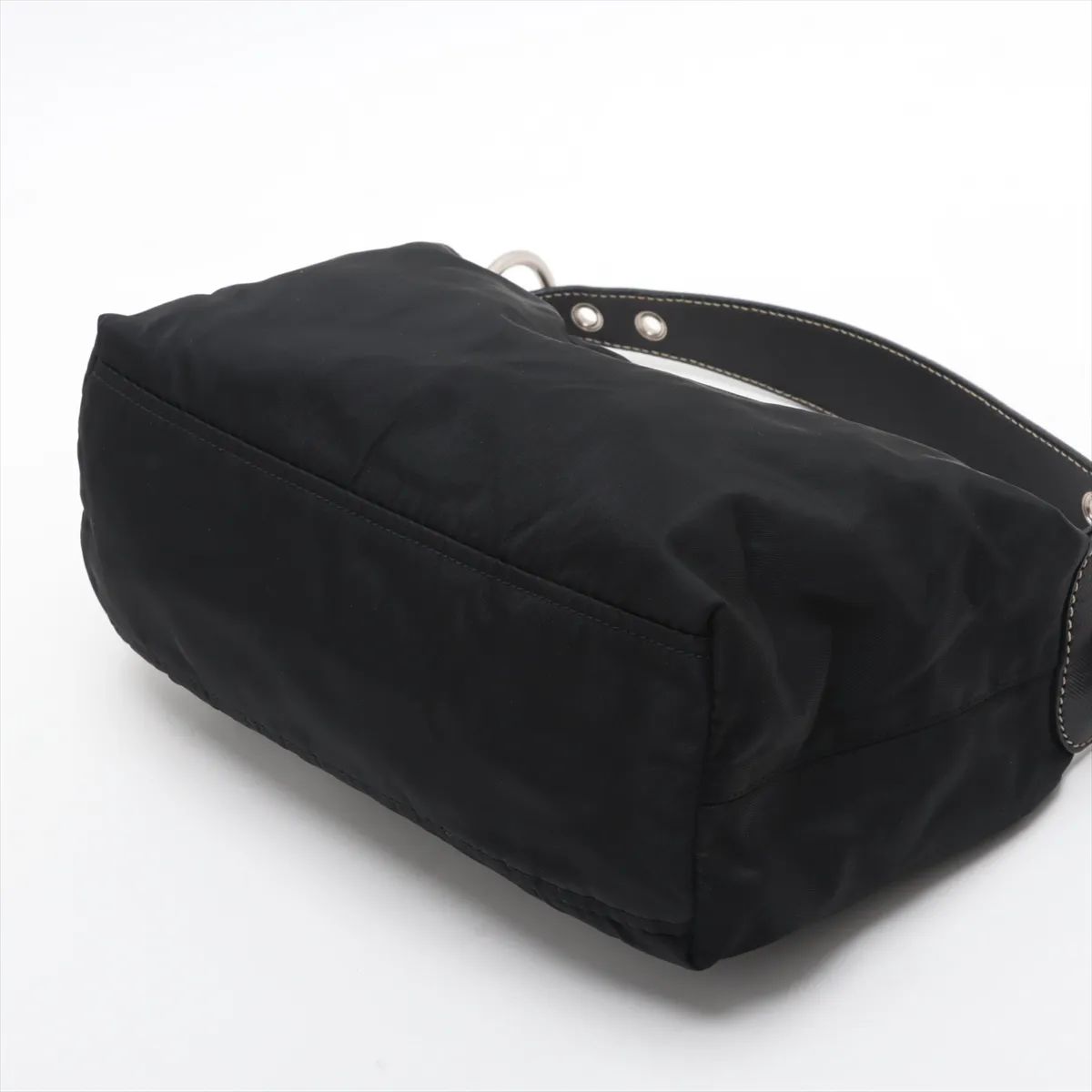 Tessuto Nylon x Leather Shoulder Bag Black — view 3