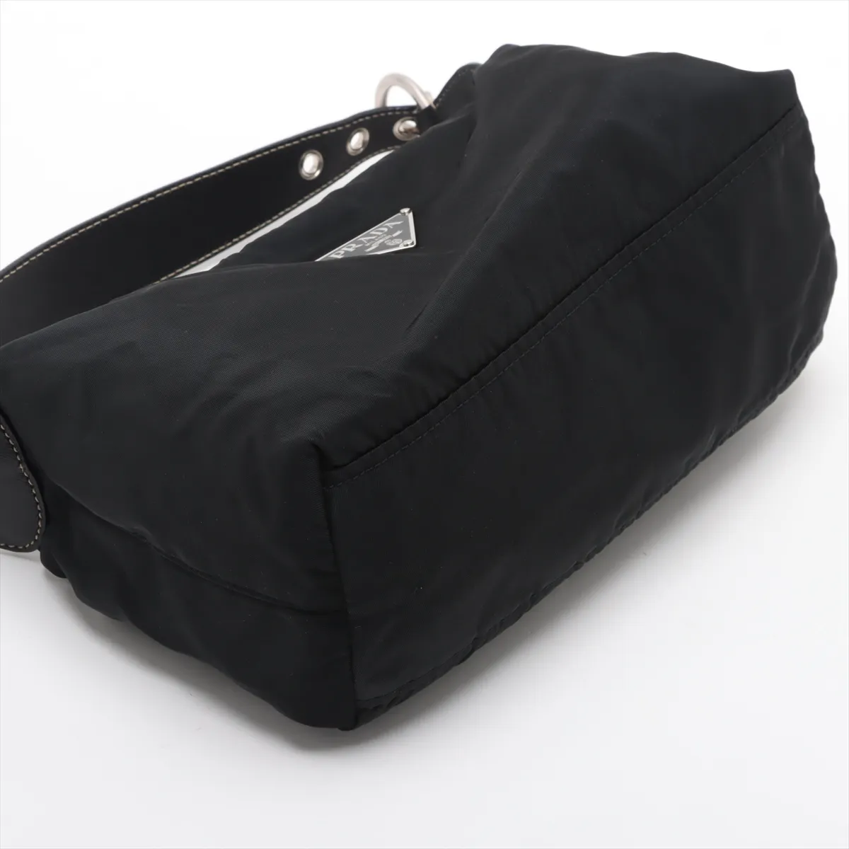 Tessuto Nylon x Leather Shoulder Bag Black — view 4